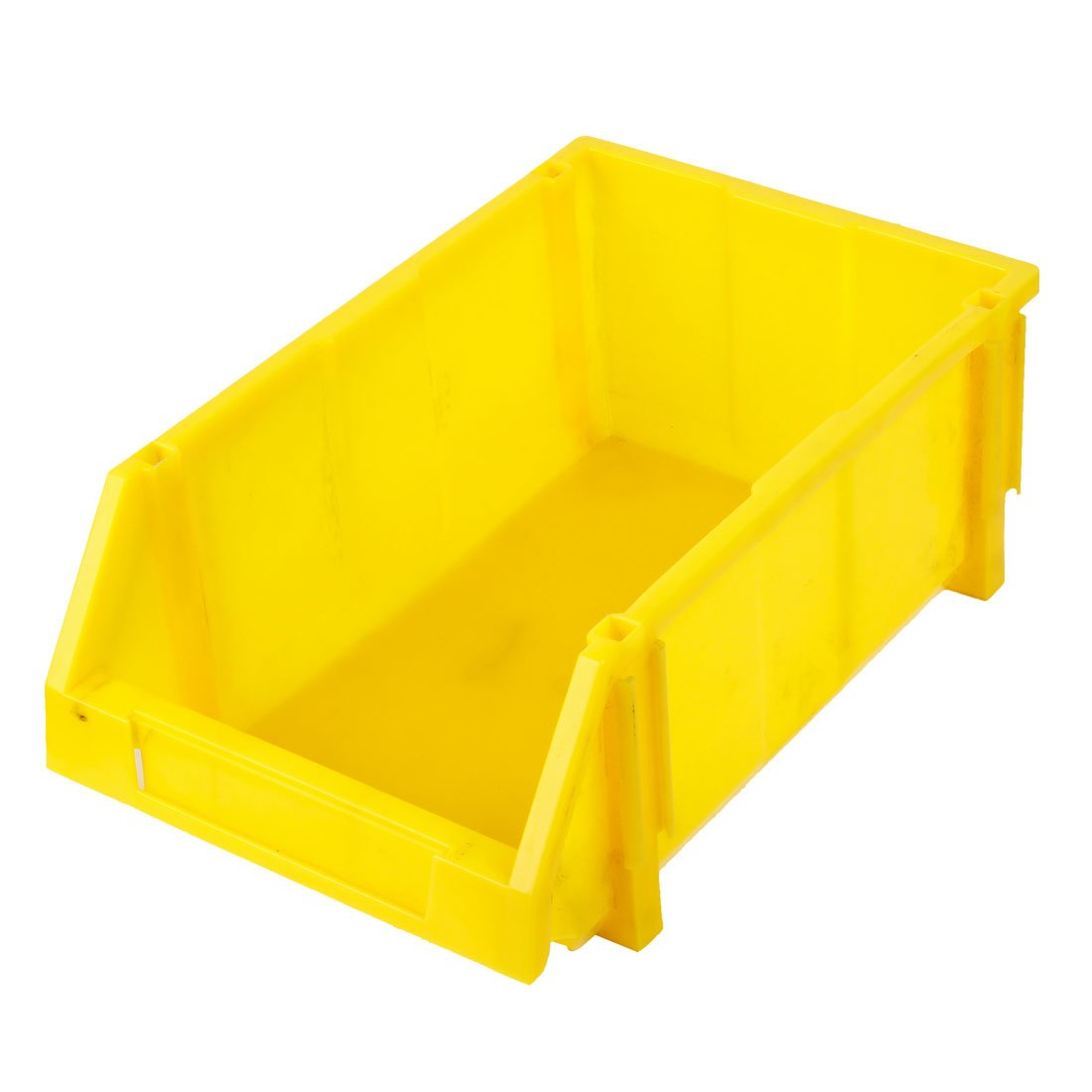 FIYA IIVVERR Yellow Plastic Stacking Storage Bins - Garage & Office Organization Solutions for Tools, Parts & Supplies | Durable Stackable Organizer Containers for Home, Workshop & Industrial Use