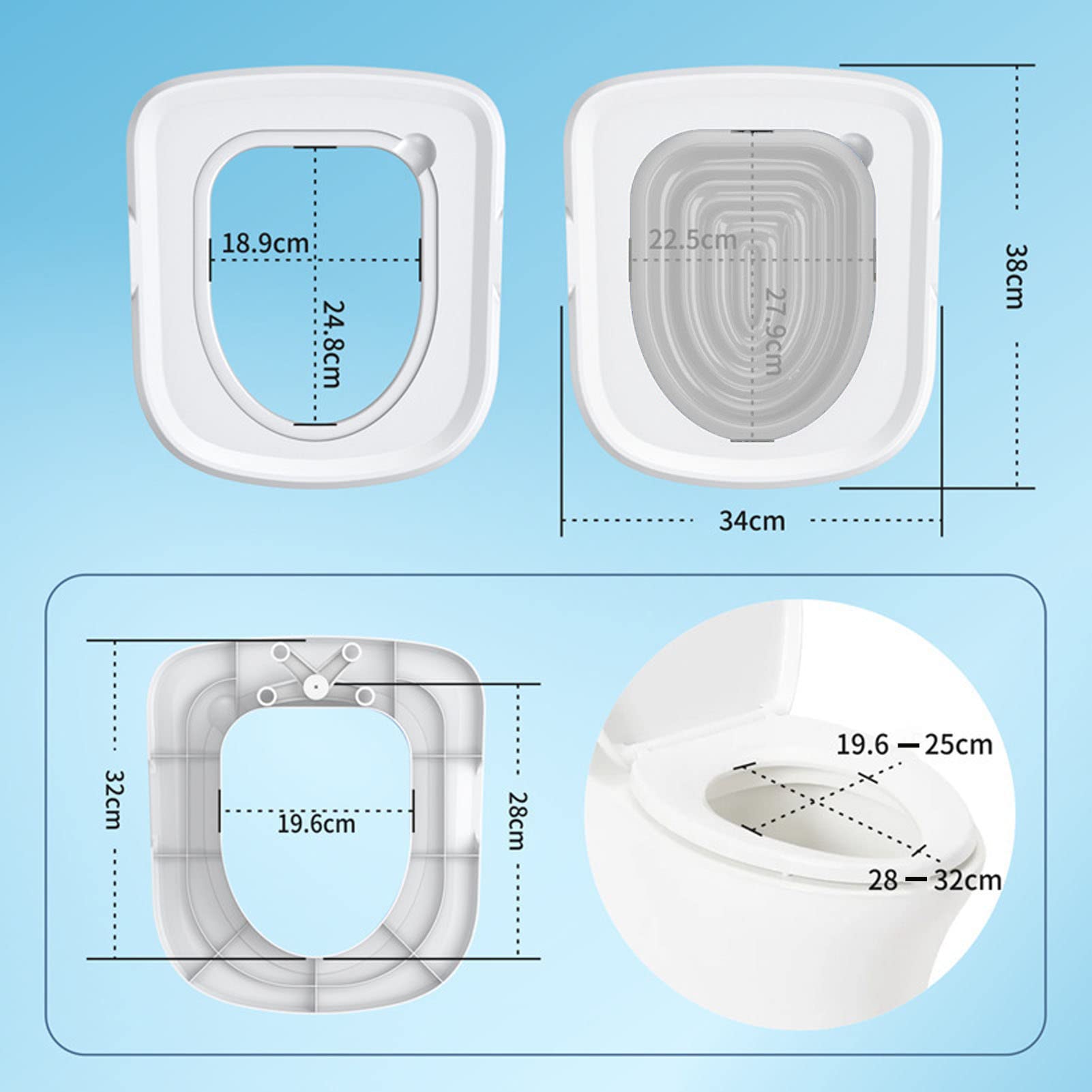 Ciciglow Cat Toilet Training Kit - Universal Reusable Cat Toilet Trainer for Home Toilet, Fits Round & Elongated Toilet Seats | Train Your Cat to Use Human Toilet Easily | Perfect for Small Bathrooms & Pet Owners