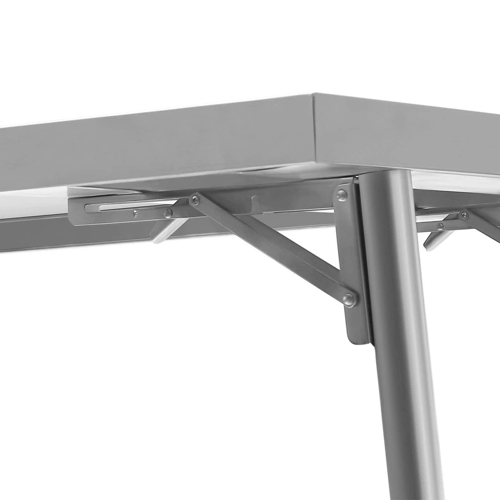 Stainless Steel Commercial Kitchen Prep Table - 48 x 24 Inches Heavy Duty Folding Workstation with Under Shelf - 1102 lbs Capacity - Perfect for Restaurant, Home Kitchen & Outdoor BBQ Cooking