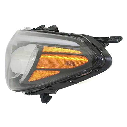 CAPA Certified 14-16 Kia Forte LX Left Driver Side Halogen Headlight Assembly with Bulb - Direct Replacement for Non-LED Models | Perfect for Night Driving & Vehicle Restoration Projects