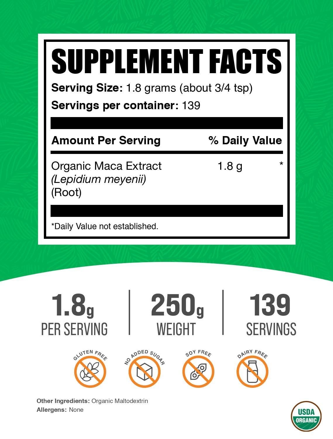 Organic Maca Root Extract Powder - Vegan & Gluten Free Maca Supplement (250g/8.8oz) for Energy, Hormone Balance & Stress Relief - Perfect for Smoothies, Coffee & Baking