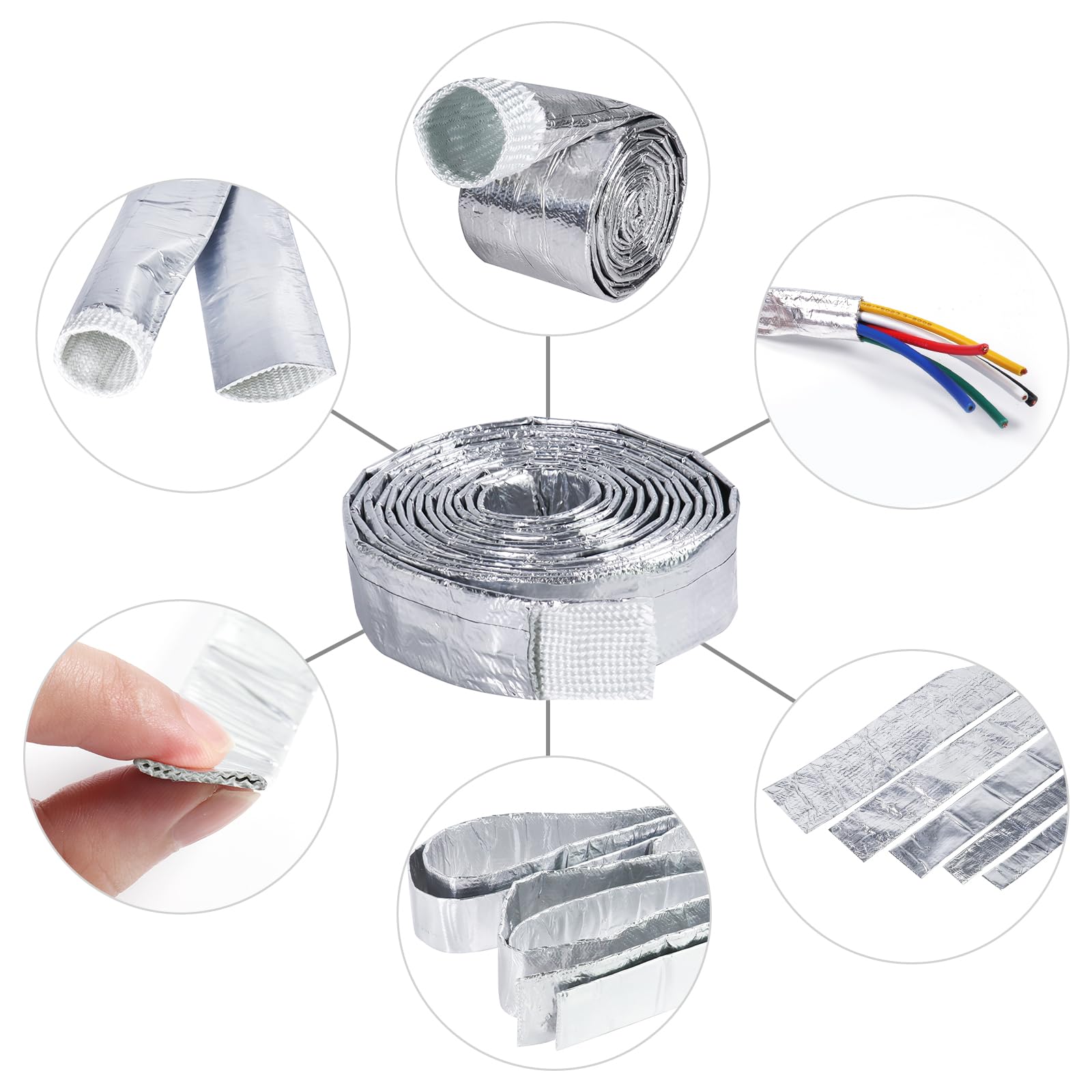High-Temp Car Aluminized Sleeving Heat Shield Roll - 3/8