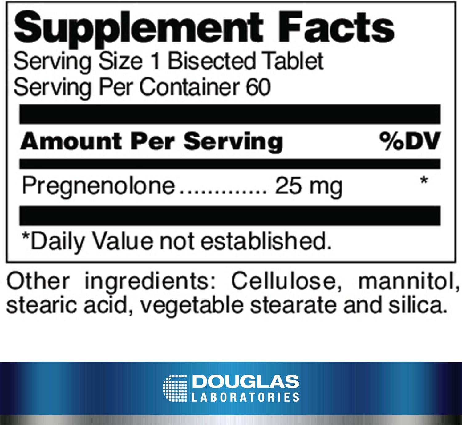 Douglas Labs Pregnenolone 25mg Supplement - Supports Hormone Balance & Stress Relief - Ideal for Men & Women Seeking Natural Wellness Support