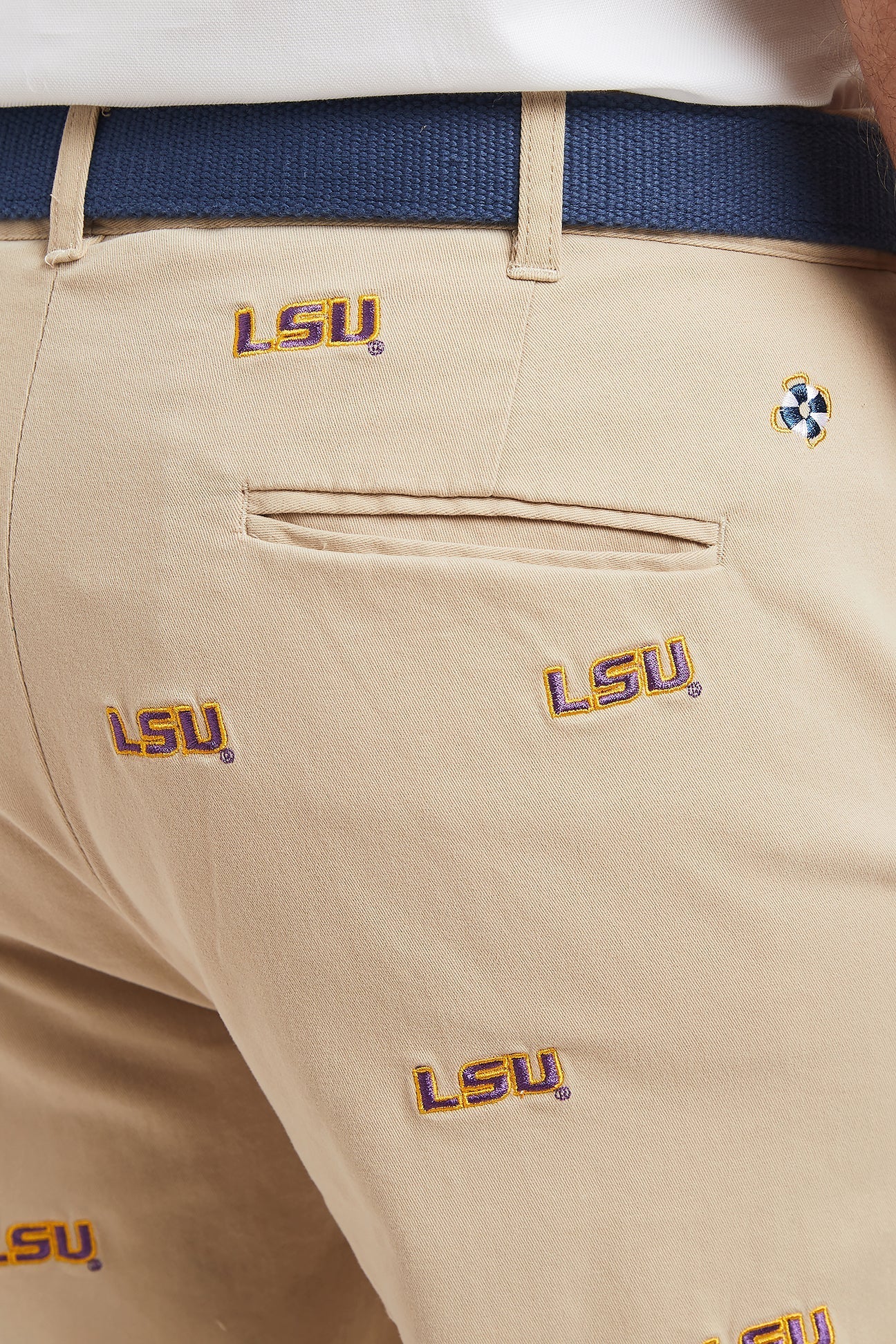 LSU Collegiate Stretch Twill Pants for Men - Comfortable Khaki Casual Dress Pants for Work, Office & School - Perfect for Game Day, Tailgating & College Events
