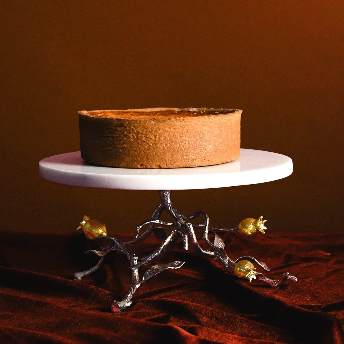 Elegant Pomegranate Silver & Gold Cake Stand - Perfect for Weddings, Birthdays & Special Occasions