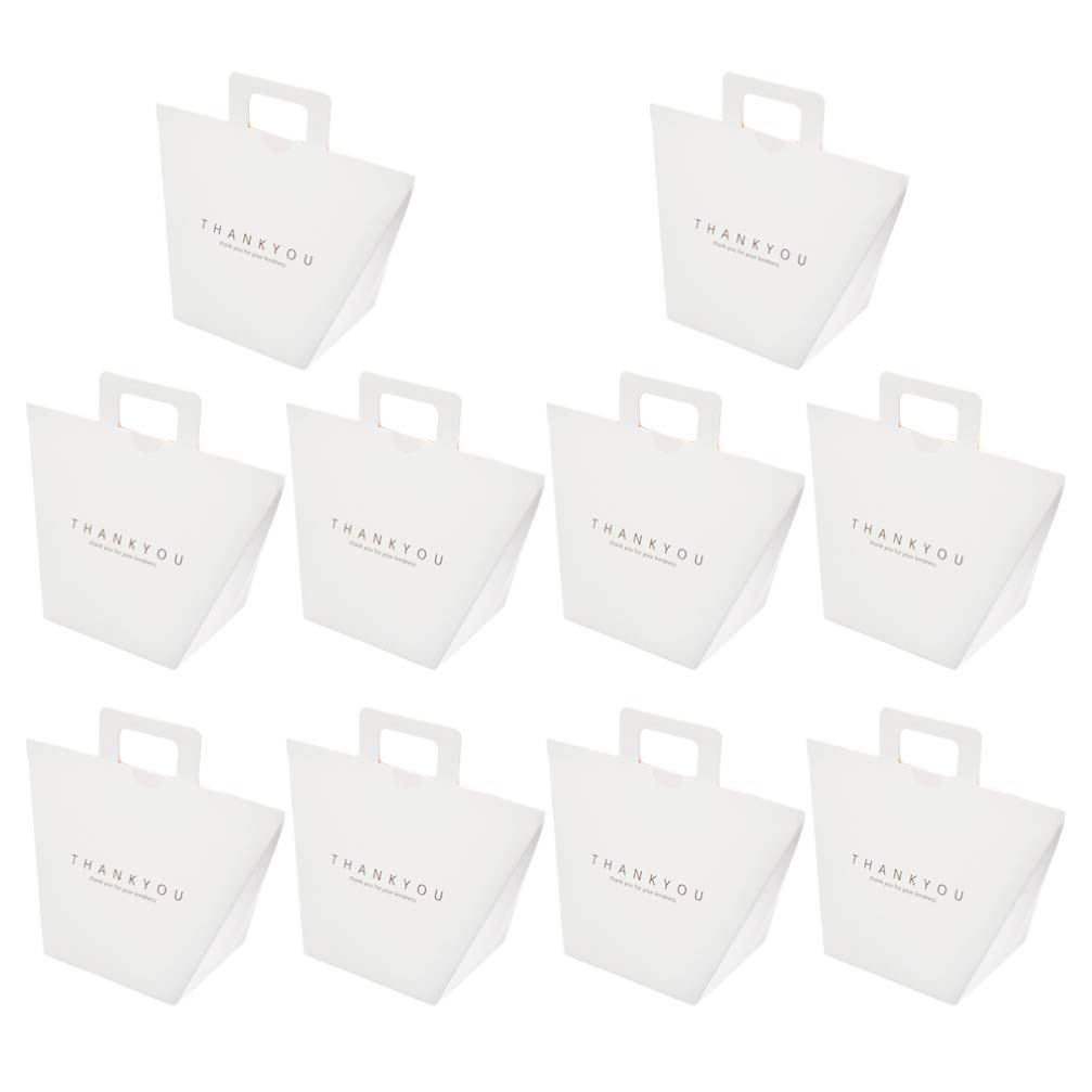 TOPBATHY 10Pcs Wedding Favor Boxes - Small White Paper Gift Bags for Candy, Chocolate & Treats - Elegant Bomboniere Pouches for Weddings, Baby Showers & Birthday Parties - Perfect for Party Favors & Decorative Gift Packaging