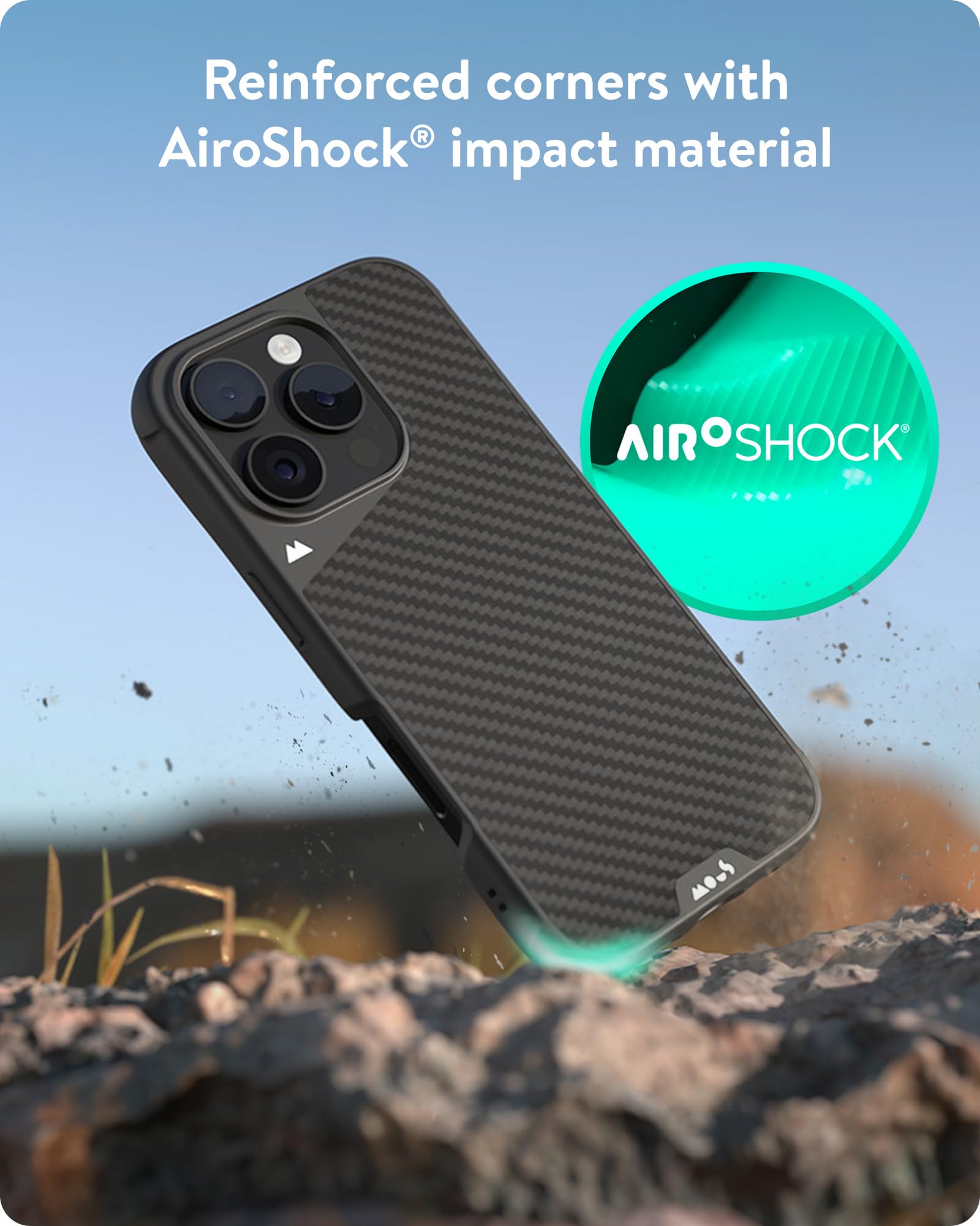 Mous iPhone 16 Pro Max Case with MagSafe - Limitless 6.0 Carbon Fiber Protective Cover | Shockproof & Drop Protection | Perfect for Outdoor Activities, Travel & Daily Use