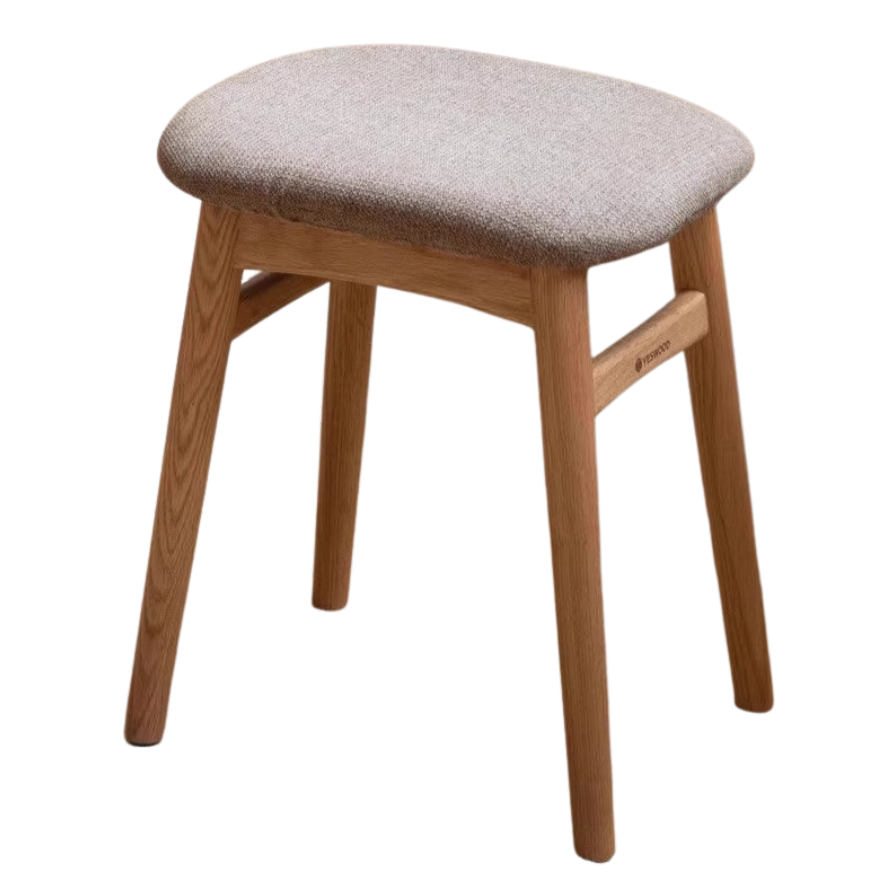 Premium Oak Solid Wood Makeup Stool with Soft Upholstered Seat - Perfect for Vanity, Dressing Room & Beauty Salon