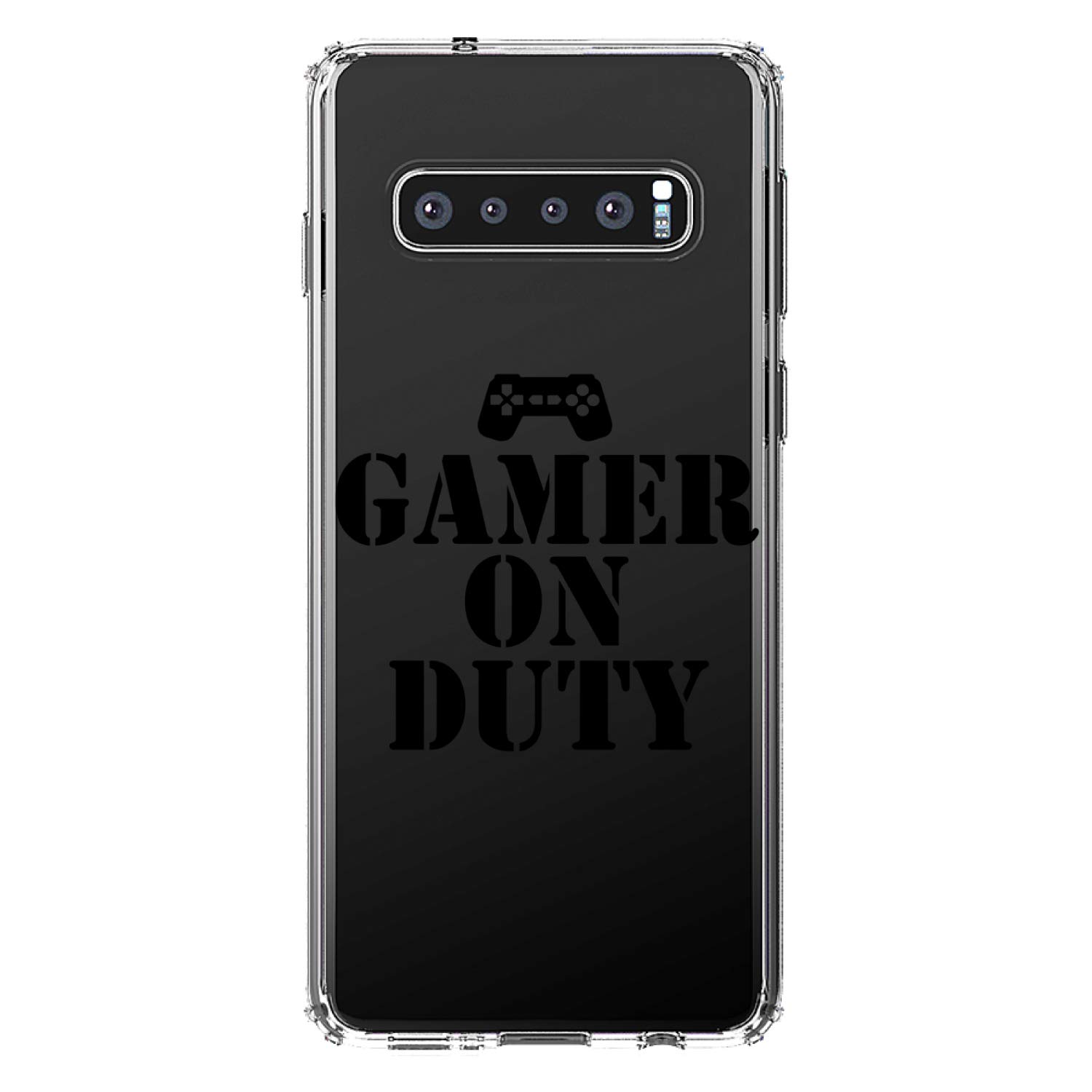 Shockproof Clear Hybrid Case for Samsung Galaxy S10+ Plus (6.4 Inch) with TPU Bumper & Tempered Glass Screen Protector - Durable Protection for Gaming & Daily Use