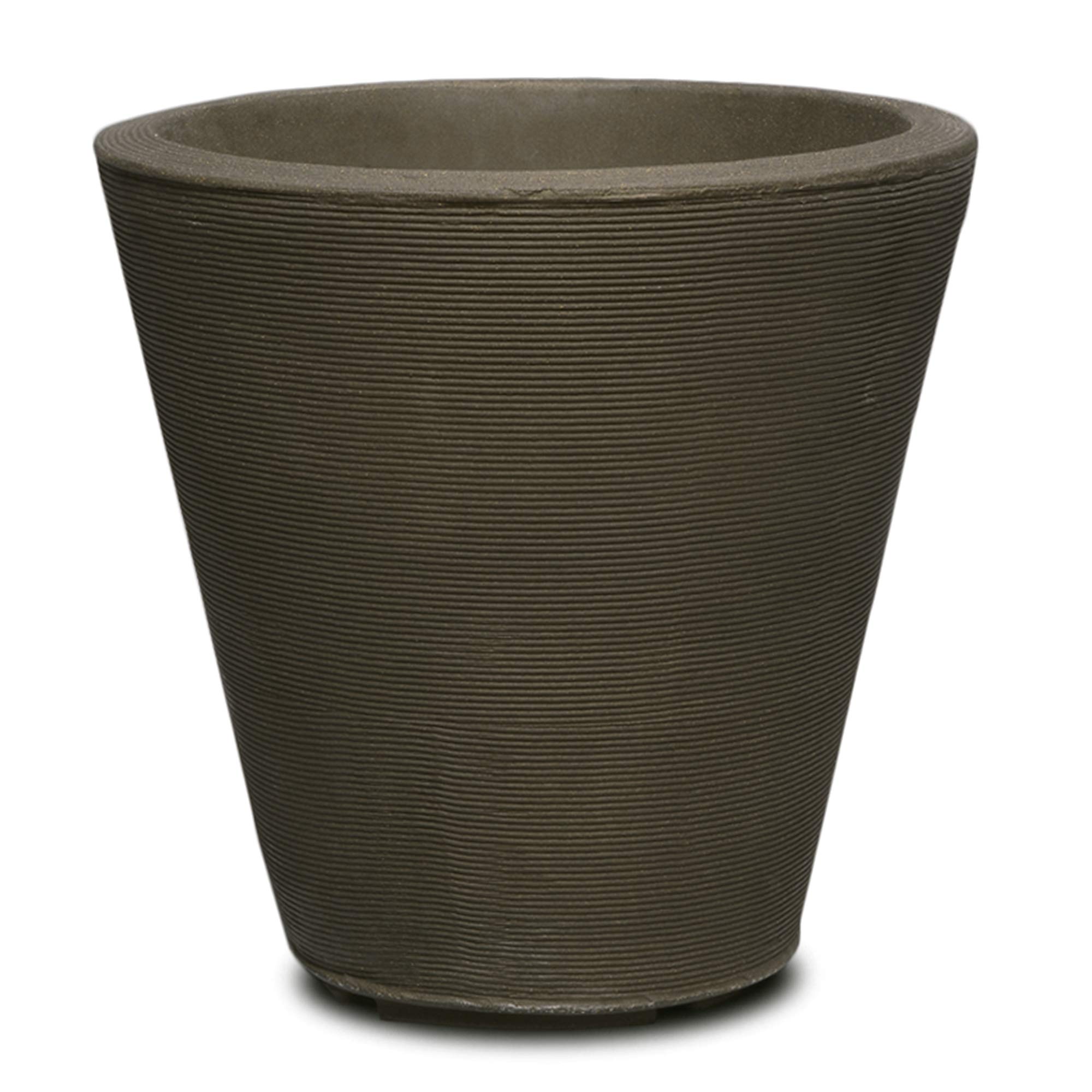 Crescent Garden Madison Planter - 20 Inch Double Walled Plant Pot in Old Bronze for Indoor/Outdoor Decor, Patio, Garden & Home Office
