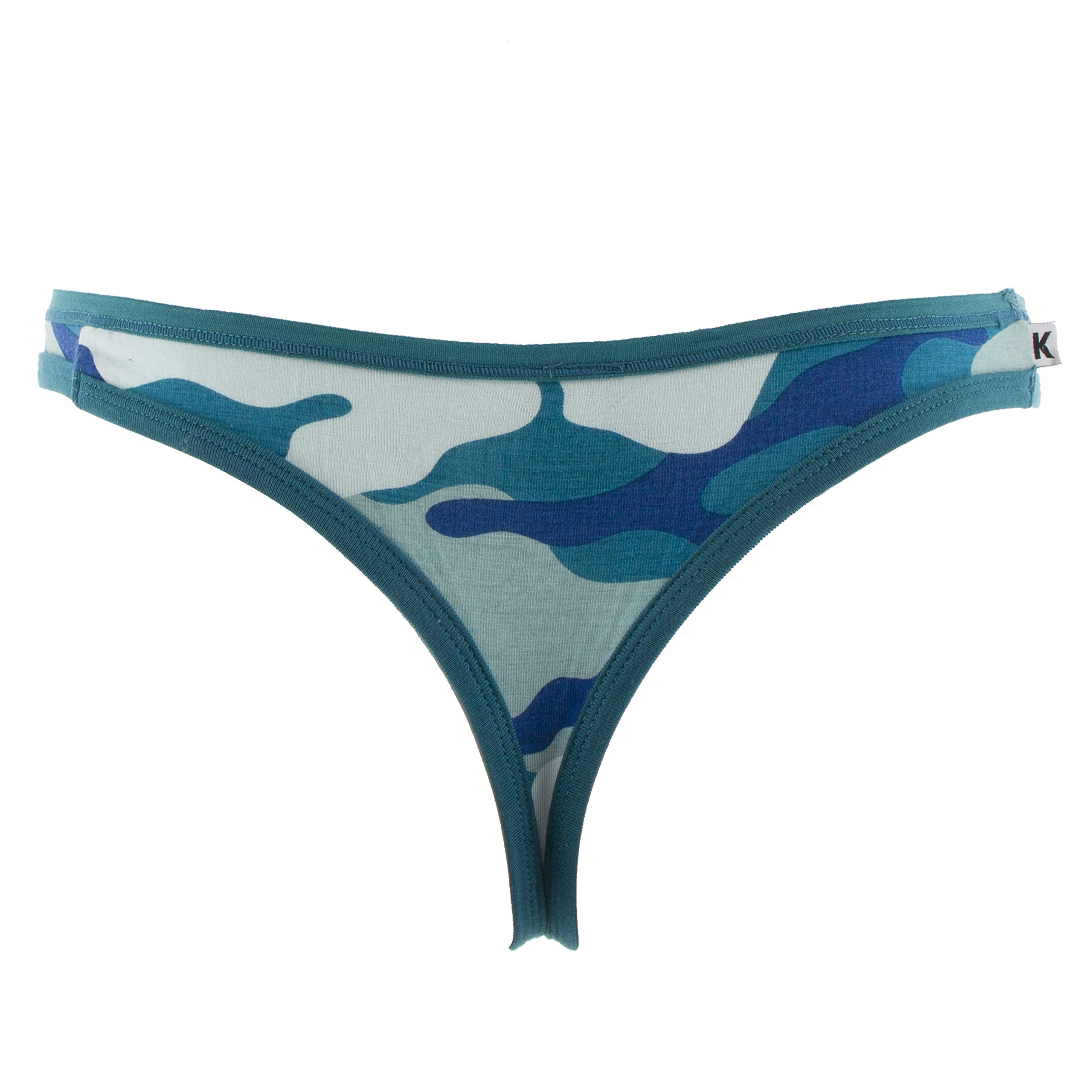 KICKEE Women's Print Classic Thong Underwear - Soft Breathable Panties for Everyday Comfort | Perfect for Yoga, Lounge & Sleep