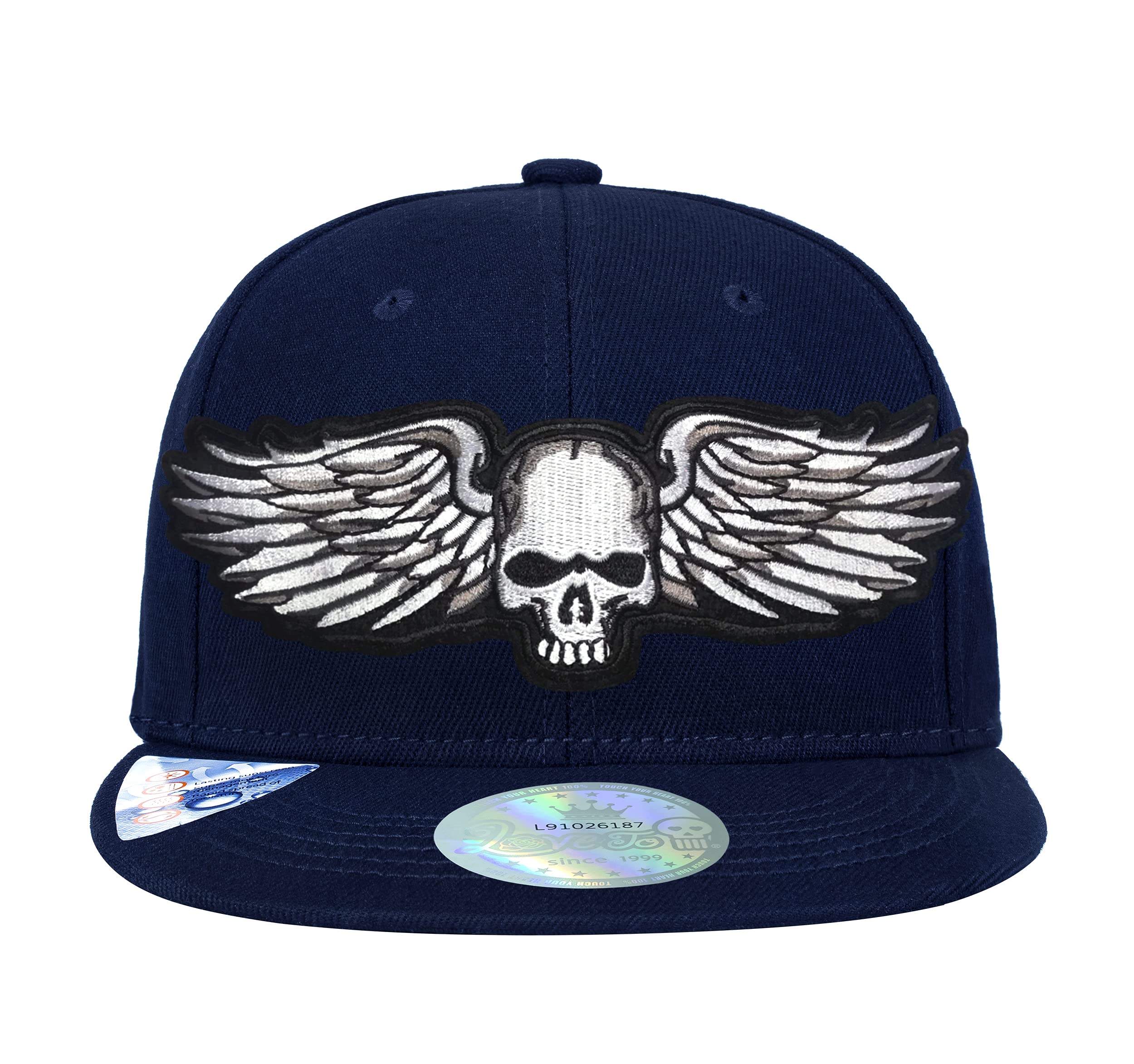 Grim Reaper Alien Skull Snapback Hats for Men & Women - Black Flat Bill Baseball Cap | Fashion Adjustable Hat for Streetwear, Hip Hop, Sports & Casual Outfits