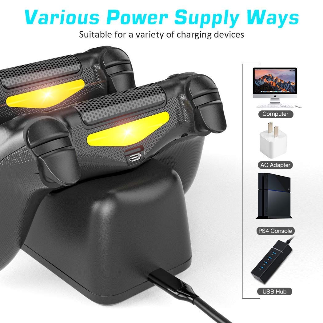 DualShock 4 Controller Charging Dock with Cooling Fan Stand for PS4/PS4 Slim/PS4 Pro - Perfect for Gaming Sessions & Console Protection