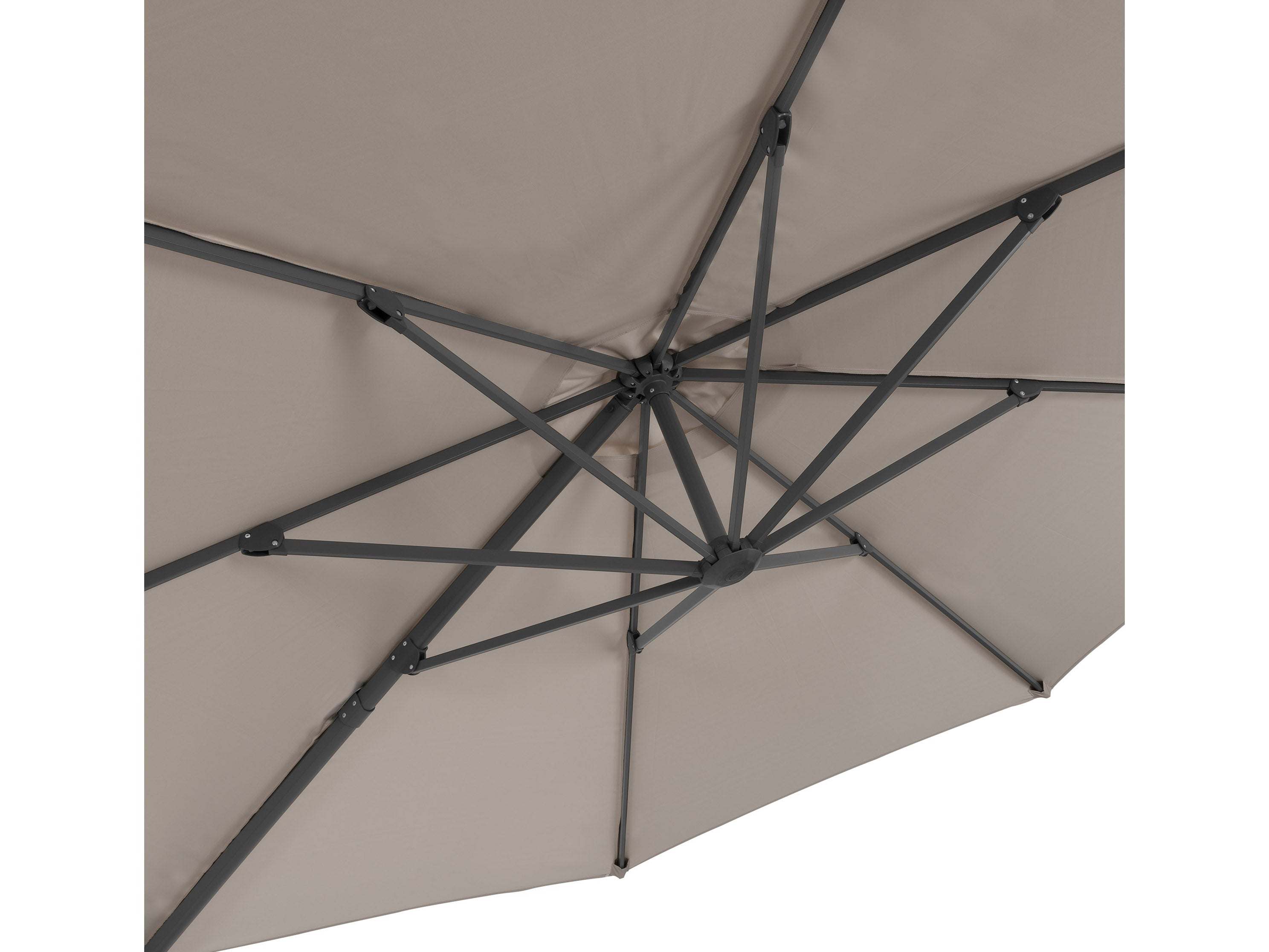 11.5ft Deluxe Offset Patio Umbrella in Grey - Perfect for Poolside, Backyard, and Outdoor Dining Areas