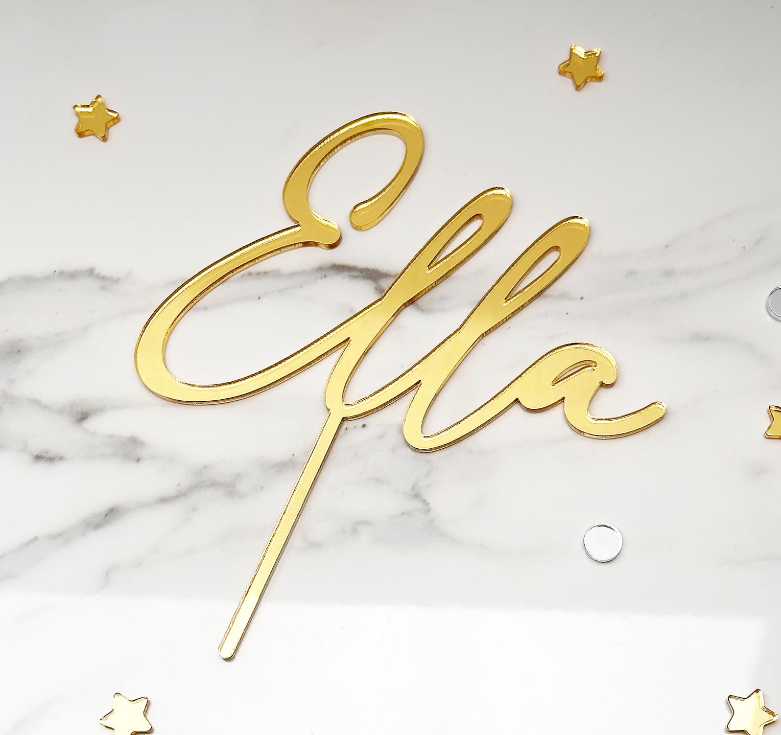 Custom Acrylic Cake Topper with Name - Personalized Birthday Cake Decoration for 4