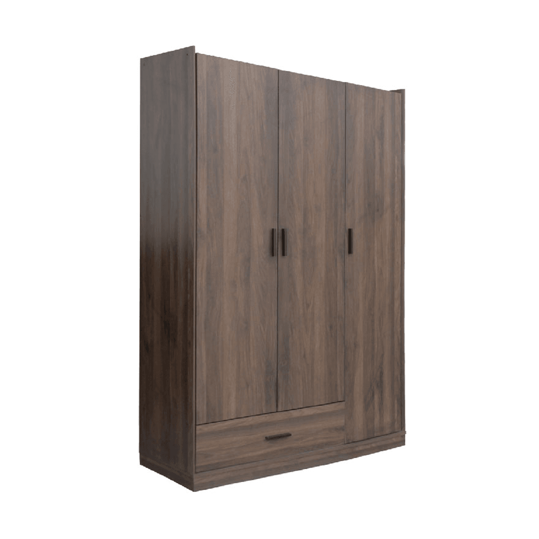 Elora 3 Door Wooden Wardrobe - Solid Wood Closet Organizer for Bedroom, Large Storage Cabinet with Mirror (White Finish) | Perfect for Master Bedroom, Guest Room & Apartment Storage