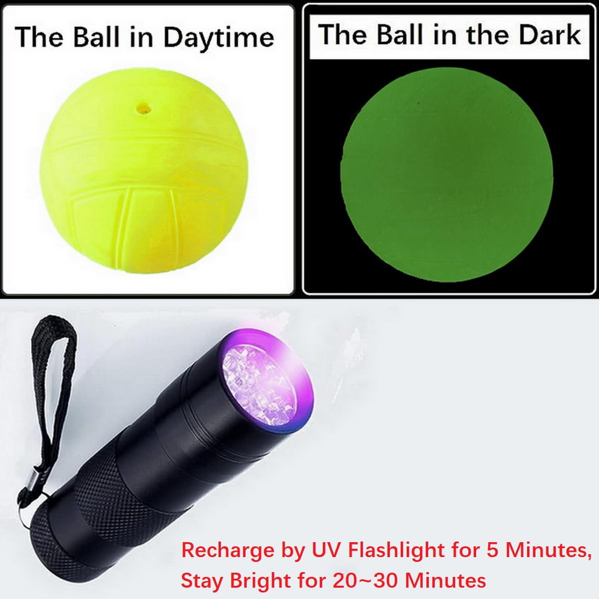 Glow in The Dark Spike Replacement Balls for Roundnet Game - Night Play, 20-30 Minute Light Up - Perfect for Beach, Backyard, and Outdoor Nighttime Sports Activities