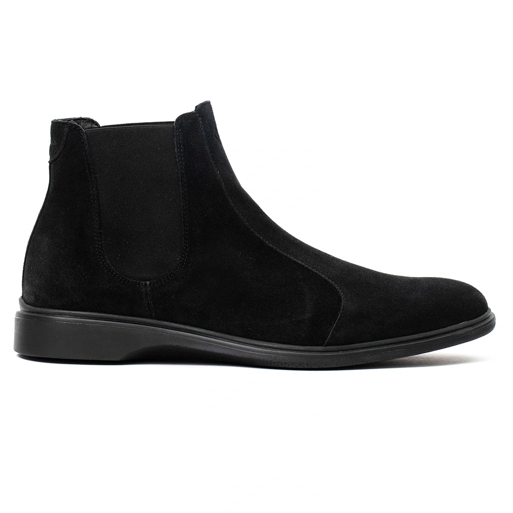 The Chelsea Boots for Men - Classic Mid-Calf Leather Boots in Midnight Black | Perfect for Casual Wear, Office & Outdoor Adventures