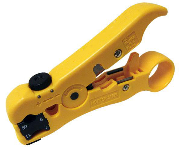 Multi-Purpose All-in-One Cable Stripper for Data, Coax, Telco & Fiber - Perfect for Network Installations, Telecom Work & DIY Projects