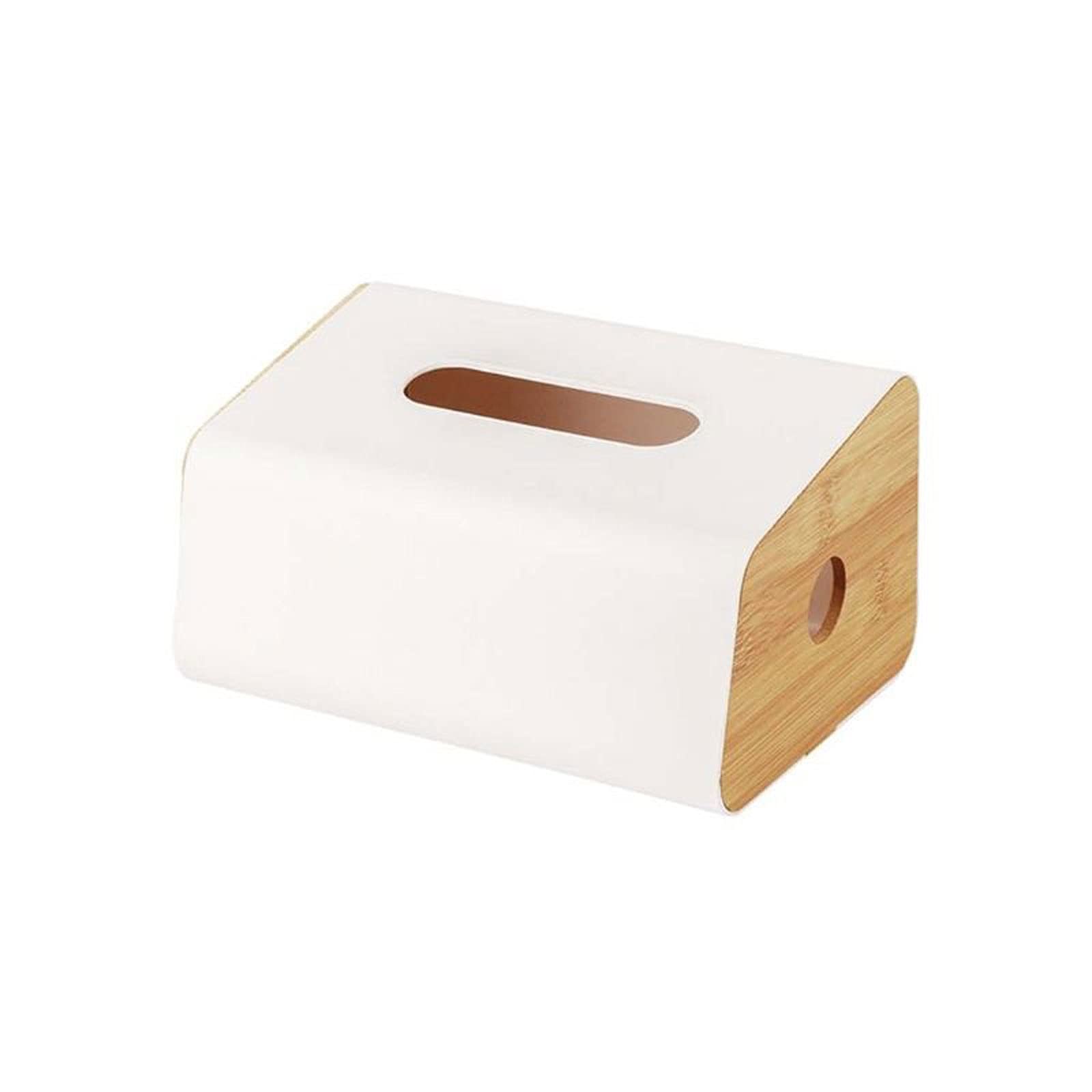 Wall Mounted Bamboo Tissue Box Holder - Kitchen & Bathroom Paper Towel Storage Rack - Perfect for Home, Office, and Restaurant Use