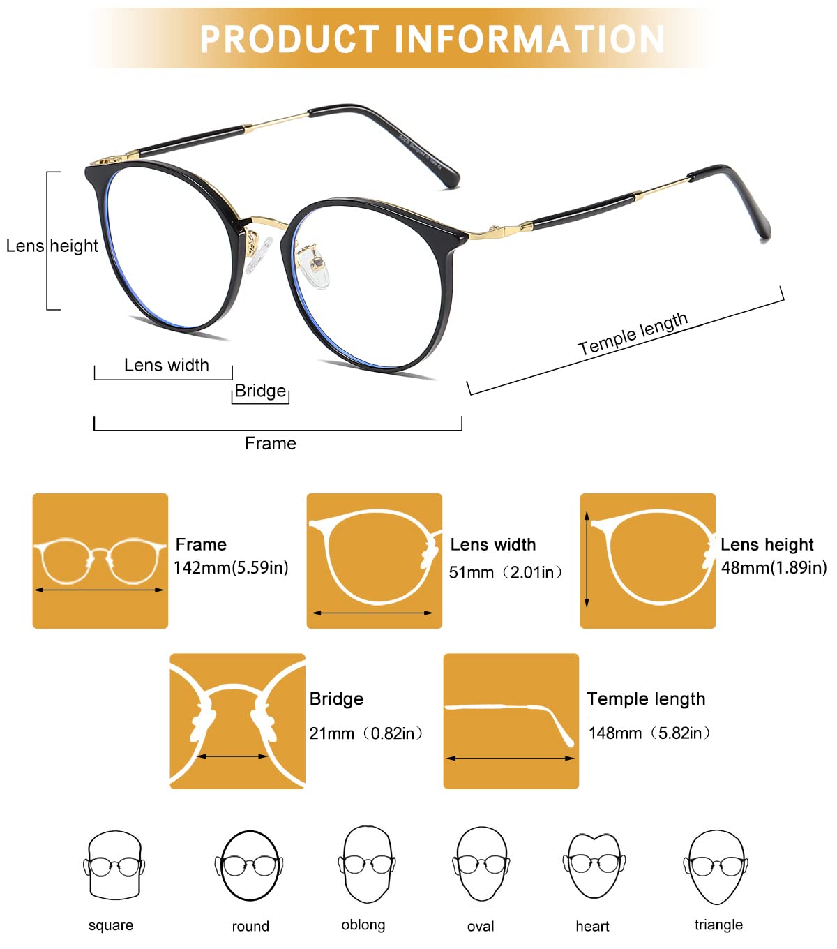 DUCO Blue Light Blocking Glasses for Women & Men - Computer & Gaming Eyewear