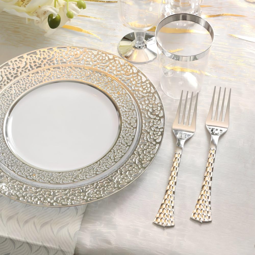 Elegant Silver Dinner Forks - Set of 20 - Premium Stainless Steel Cutlery for Fine Dining, Wedding Parties & Home Use - Durable & Dishwasher Safe