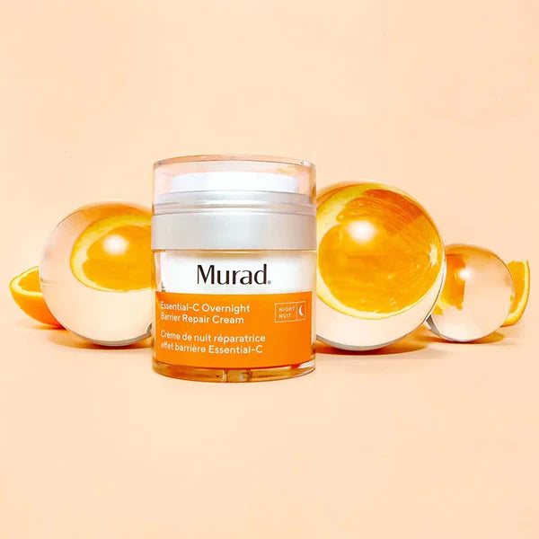 Murad Essential-C Overnight Barrier Repair Cream for Dry Skin - Vitamin C Moisturizer for Face, Night Cream to Hydrate & Brighten Skin - Perfect for Nighttime Skincare Routine & Anti-Aging Care
