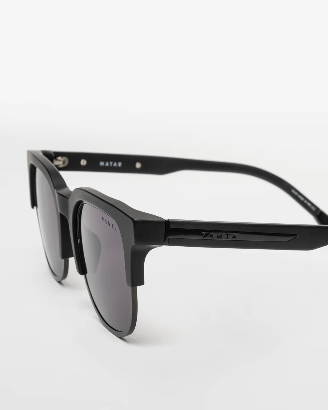 VANTA Matar Sunglasses - Matte Black & Black Metal Frame - UV Protection, Polarized, Lightweight - Perfect for Driving, Outdoor Sports & Fashion