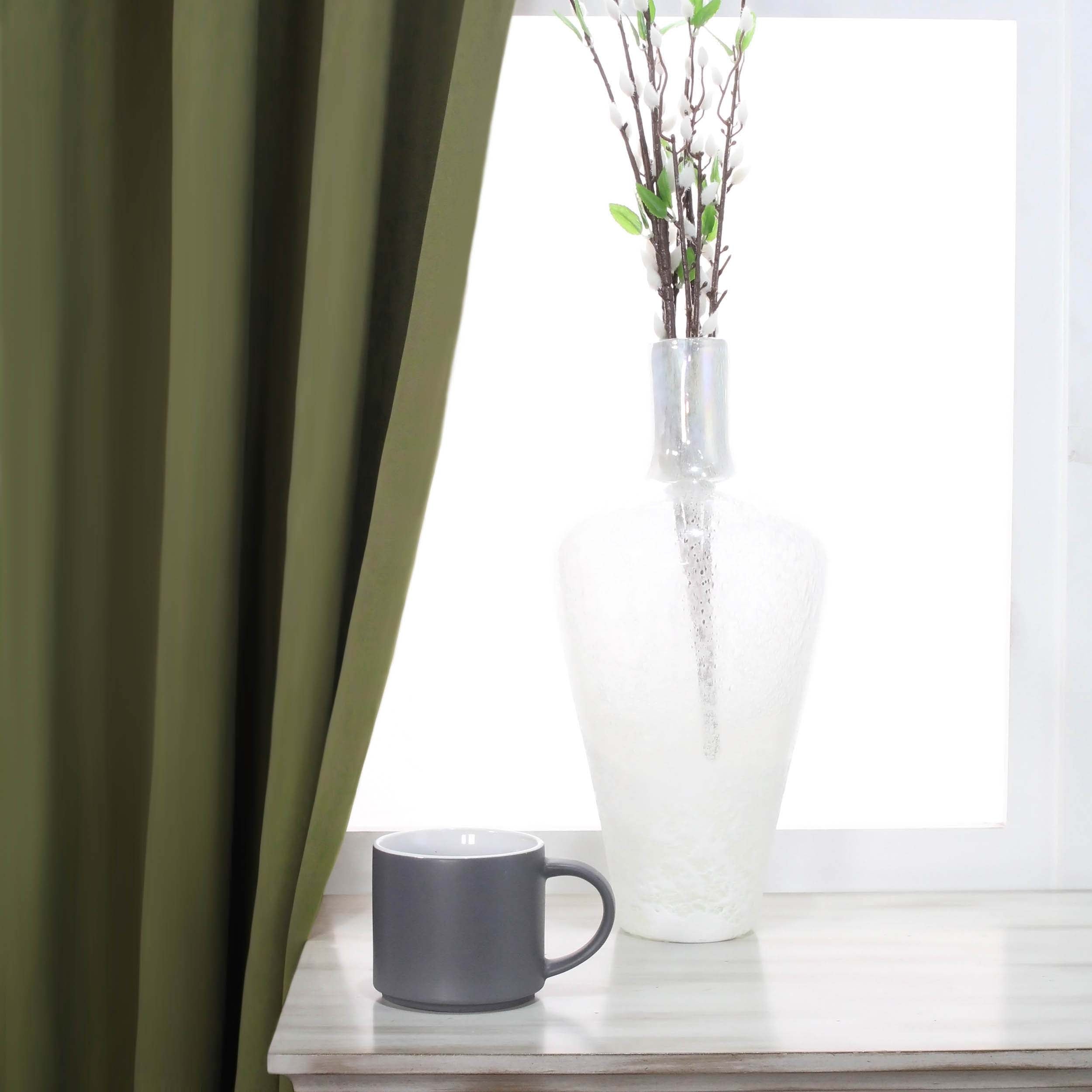 Solid Classic Modern Grommet Blackout Curtain Set - Thermal Insulated Window Drapes for Bedroom & Living Room - Noise Reducing & Light Blocking for Better Sleep