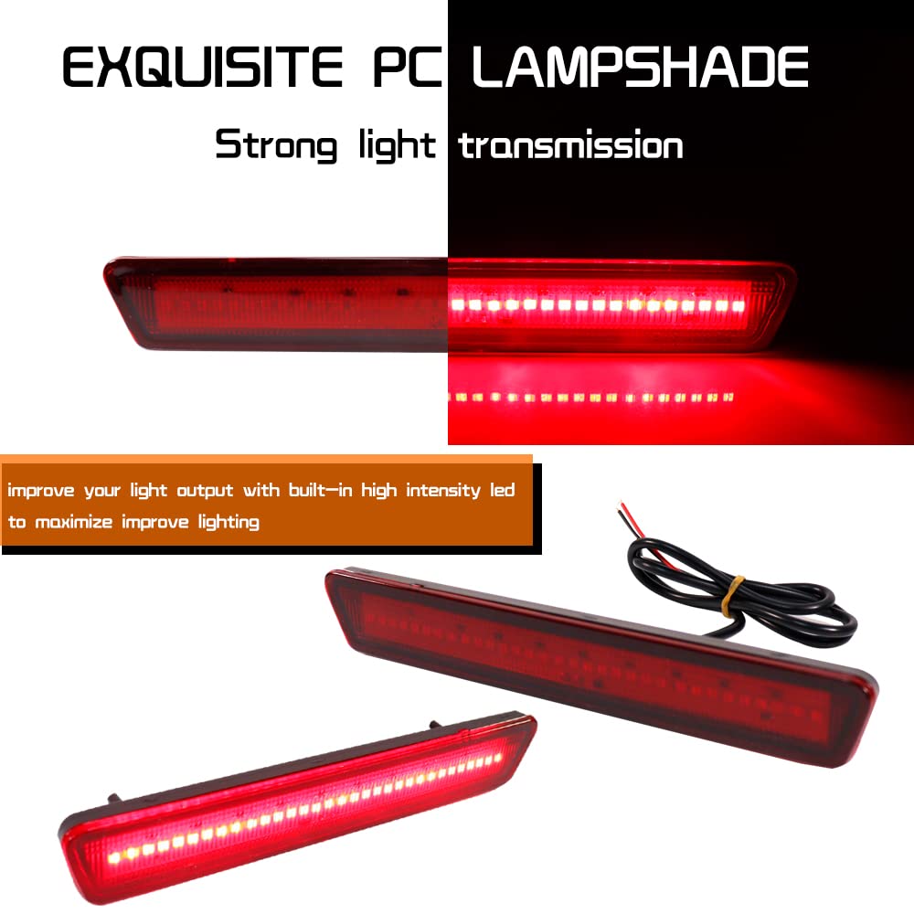 1999-2004 Ford Mustang Rear Bumper Side Marker Lights - Red LED Reflectors for Enhanced Visibility & Safety | Perfect for Night Driving, Car Shows & Custom Upgrades