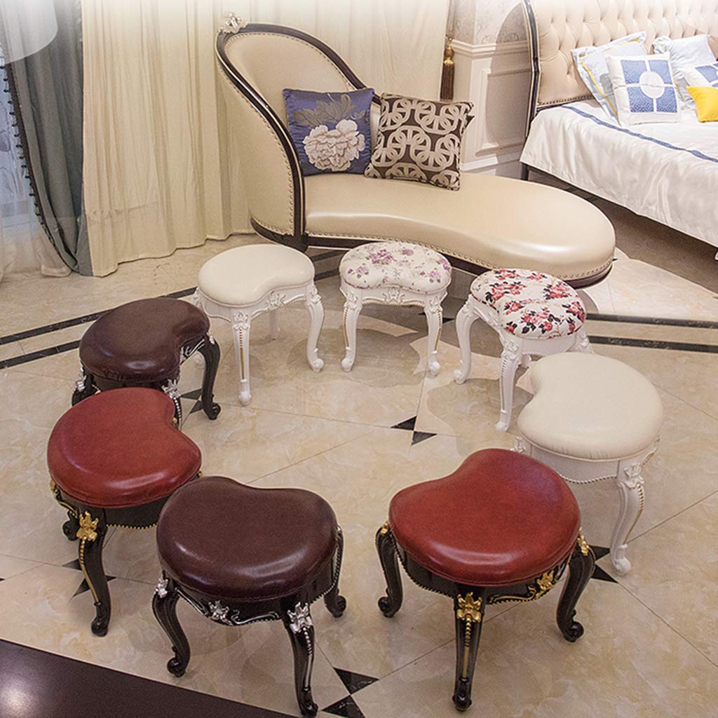Baroque Style Makeup Vanity Stool with Padded Seat & ABS Plastic Steel Legs - Elegant Dressing Table Stool for Bedroom, Boudoir, or Salon - Perfect for Makeup, Hair Styling & Relaxing