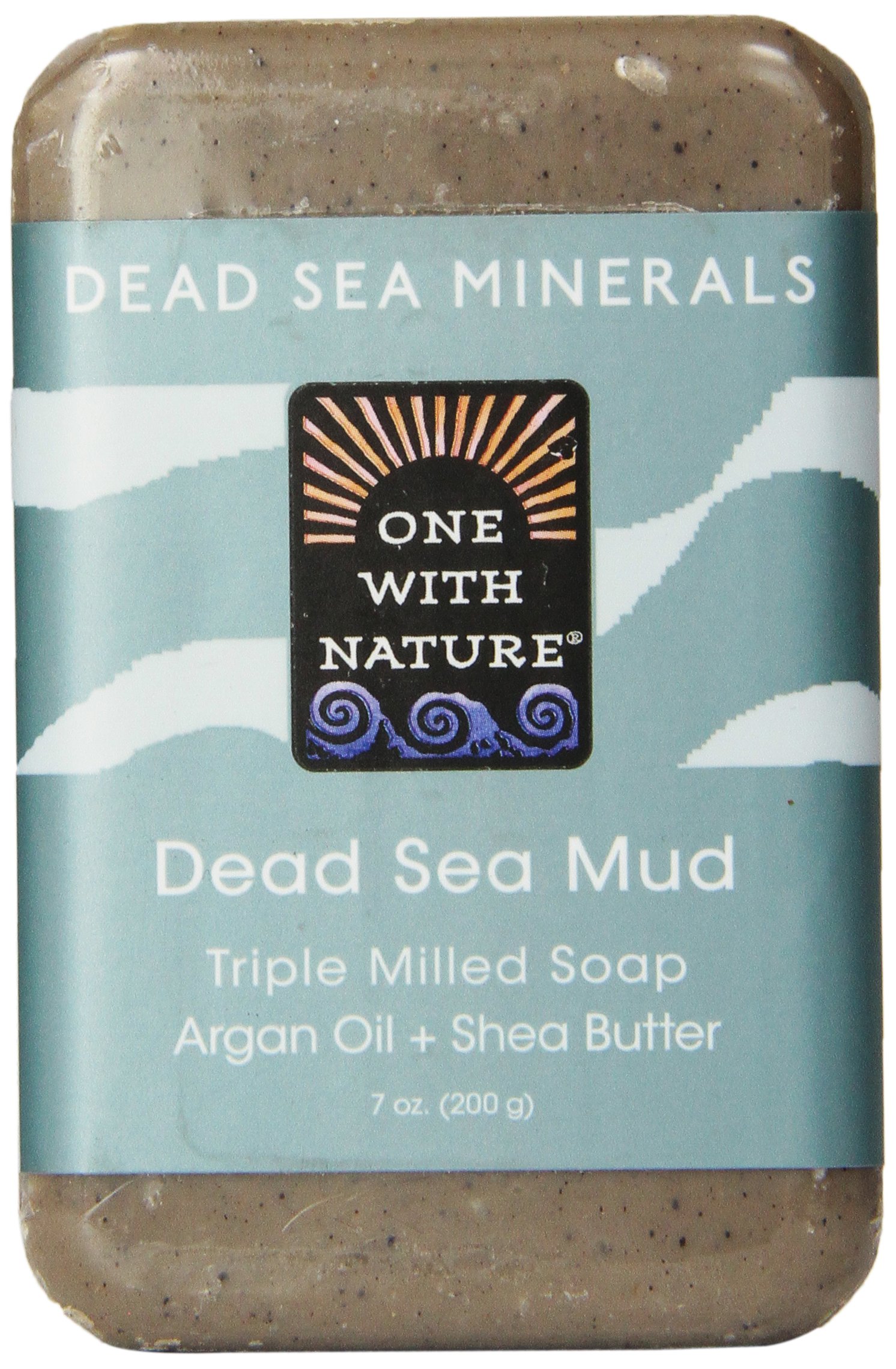 One With Nature Dead Sea Mud Minerals Soap - 7oz Natural Skin Cleansing Bar for Acne, Eczema & Psoriasis Relief - Deep Pore Cleanser for Face & Body - Spa Quality Skincare at Home