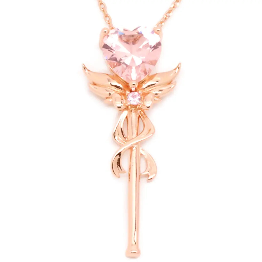 Magical Wand Pendant Necklace - Enchanted Crystal Charm Jewelry for Women - Perfect for Cosplay, Halloween Costume & Witch Themed Parties