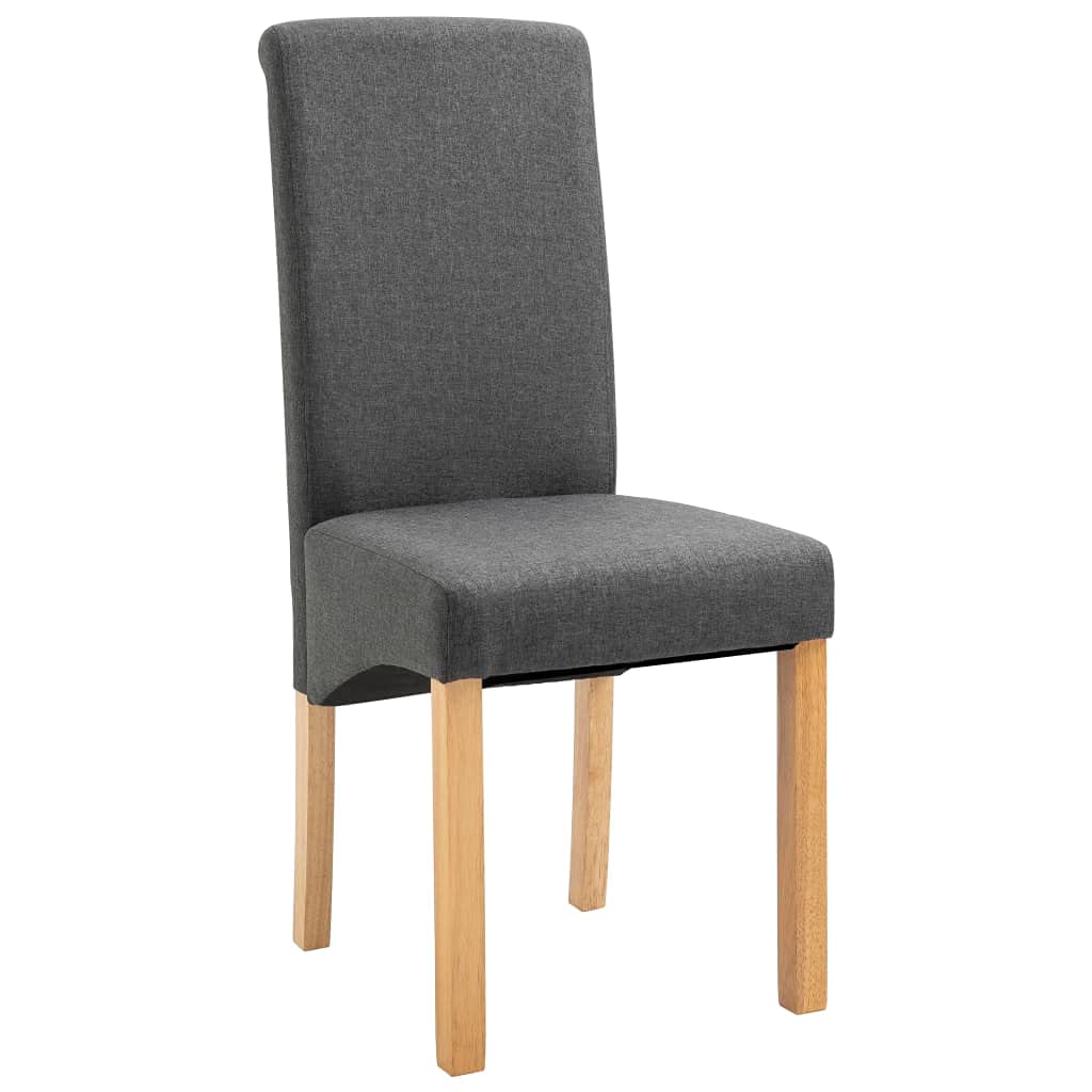 6-Piece Gray Fabric Dining Chairs Set with Solid Wood Legs - Living Room, Side, Reception Chairs for Dining Room, Guest Room, Bistro, Vanity & Kitchen - Perfect for Home, Office & Restaurant Use