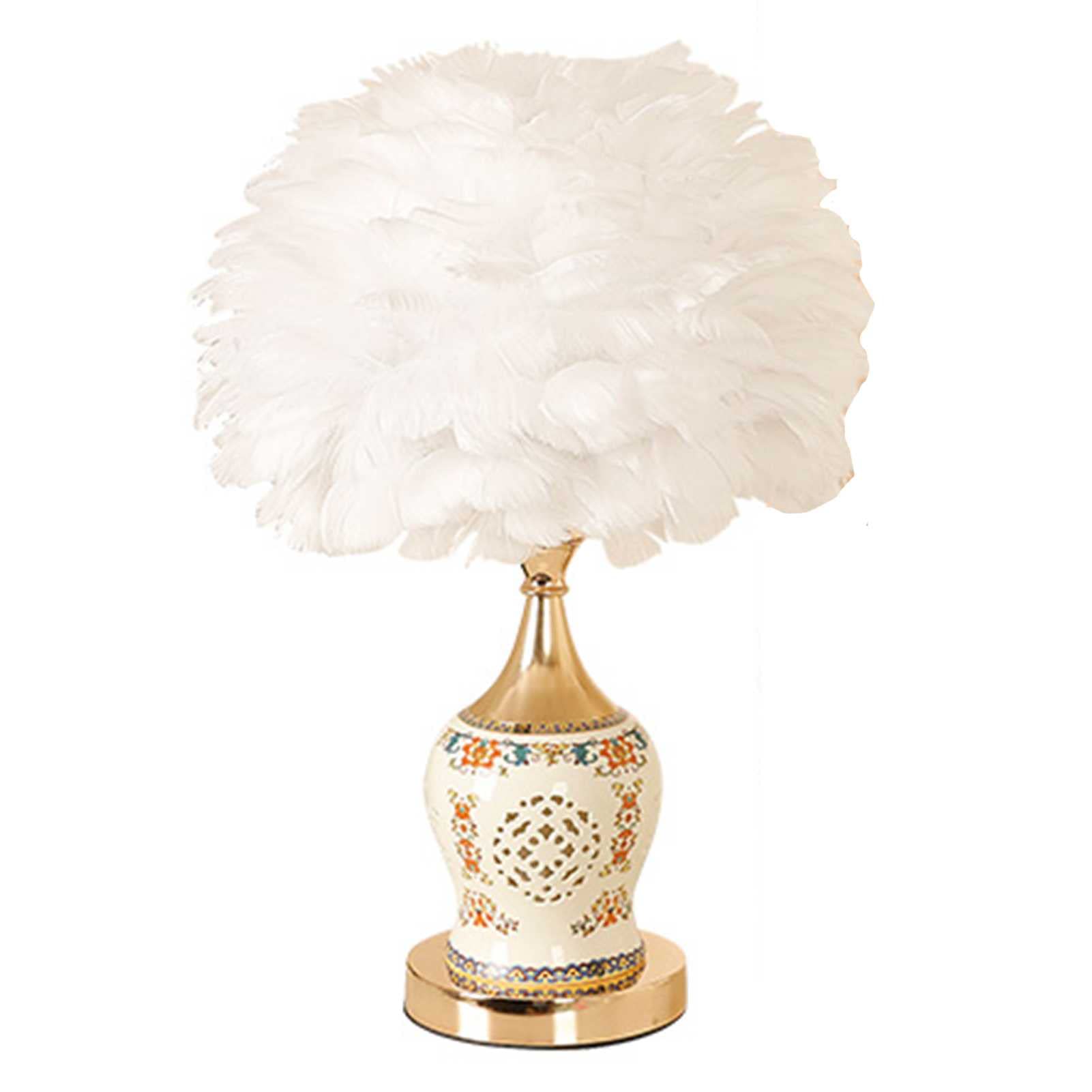 Nordic Feather Table Lamp - LED Bedside Night Light with Warm White Glow, Modern Home Decor for Bedroom, Living Room & Nursery | Perfect for Reading, Relaxing & Creating Cozy Ambiance