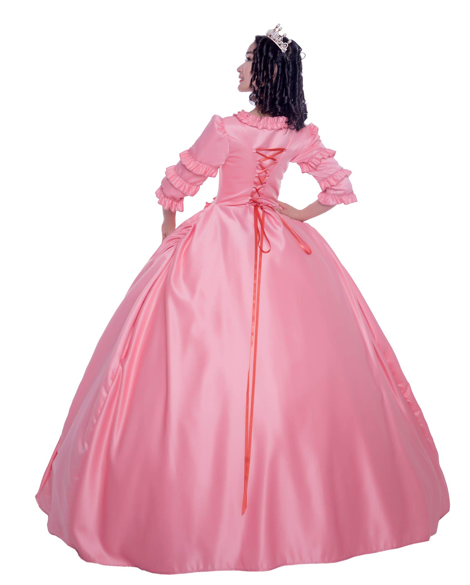 Victorian Ball Gown for Women - Elegant Long Sleeve Party Dress with Rococo Embroidery | Perfect for Masquerade Balls, Renaissance Fairs, and Themed Weddings
