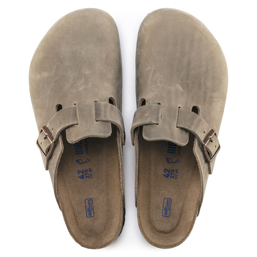 Birkenstock Boston Oiled Leather Soft Footbed Clog - Comfortable Unisex Slip-On Shoes in Tobacco Brown | Perfect for Home, Office & Casual Wear