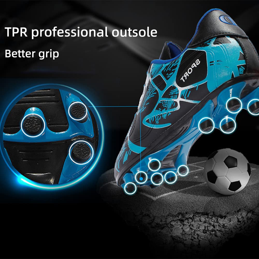 **Boys Soccer Cleats - Youth Football Boots for Kids & Teens | Breathable Comfortable Lace-Up Training Shoes for Junior Athletics | Perfect for Outdoor Soccer Practice, Games & Field Sports**