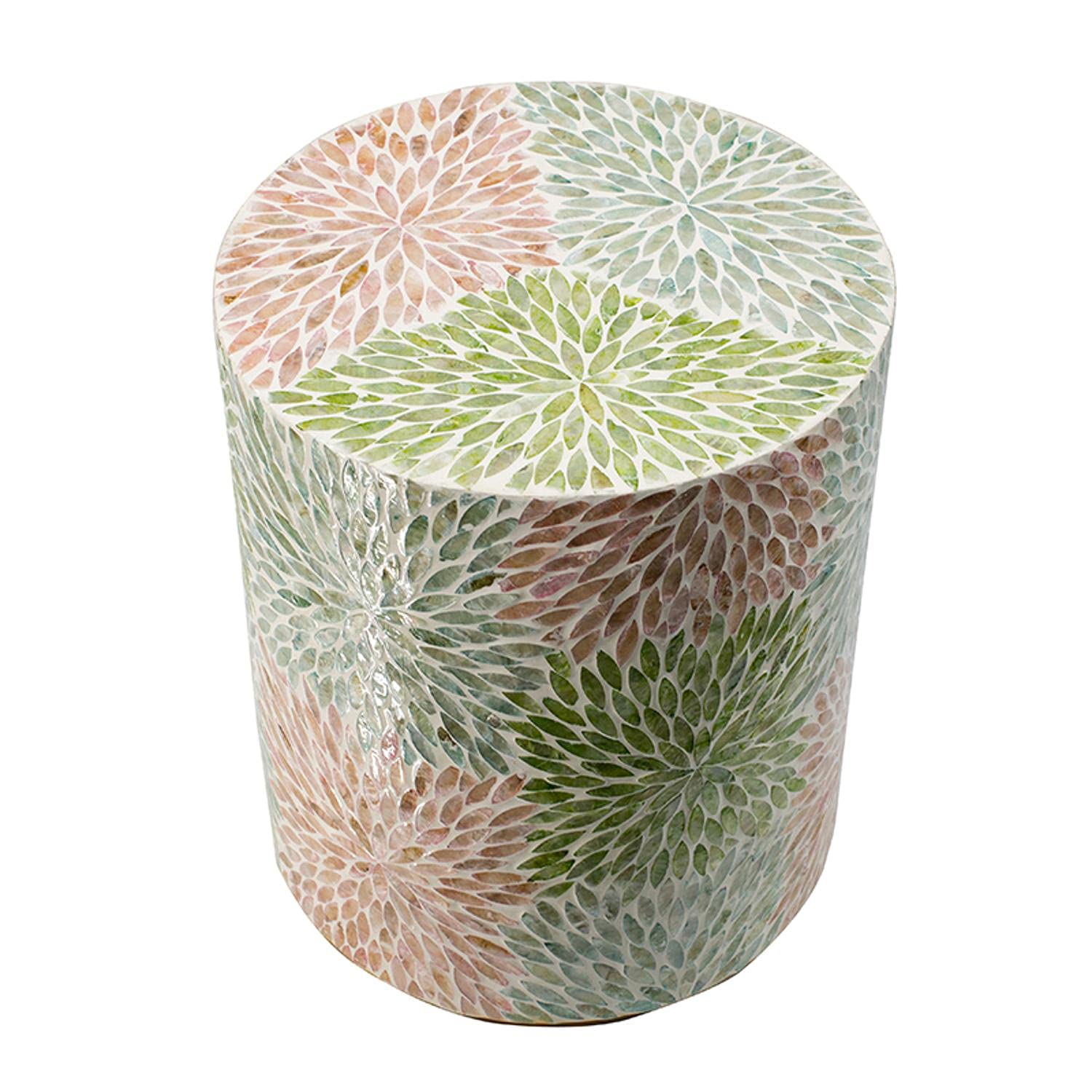 A&B Home Cylinder Capiz Stool - 18