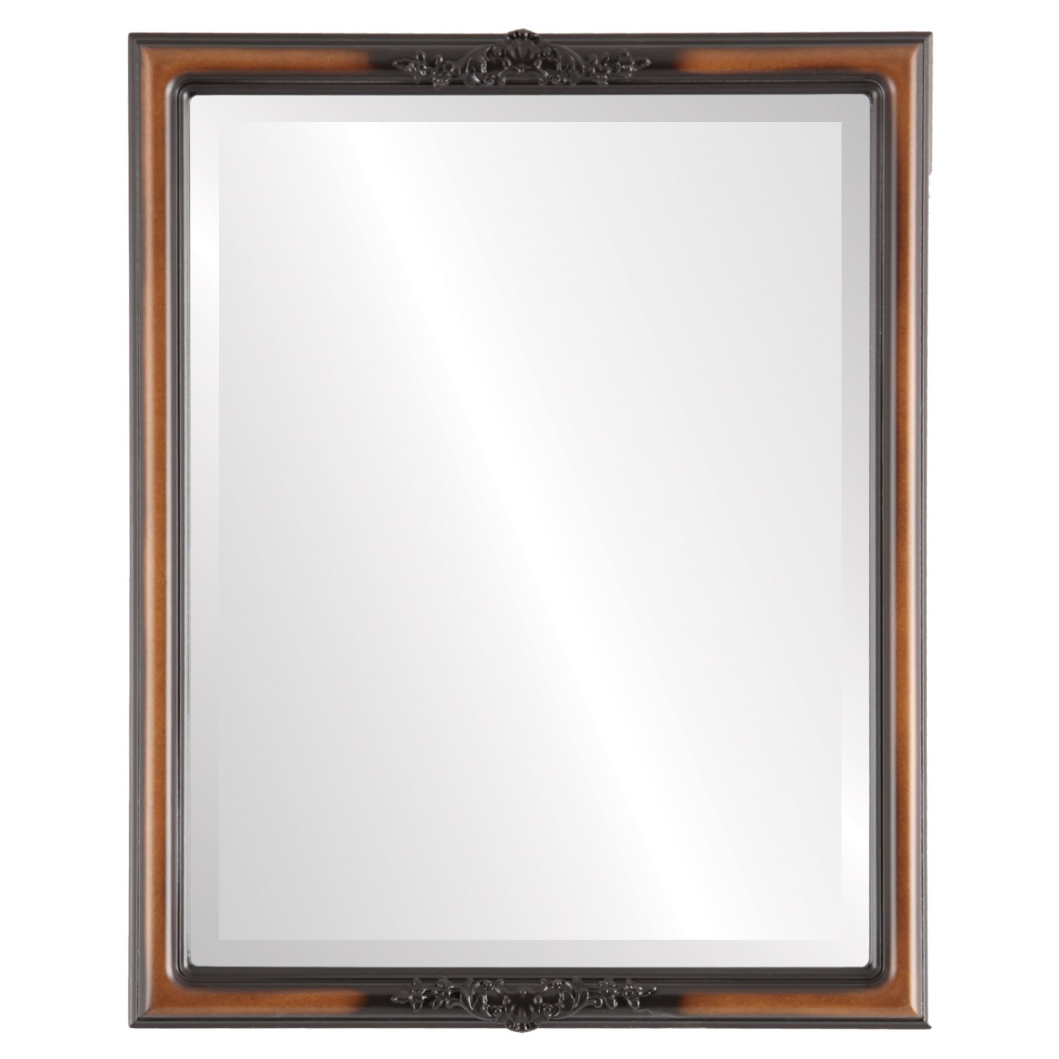 Contessa Style Walnut Rectangle Beveled Wall Mirror 14x18 Inches - Elegant Home Decor for Living Room, Bedroom & Entryway - OVALCREST