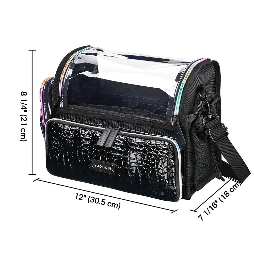 TheLAShop Acrylic Makeup Organizer with Brush Holder - Portable Cosmetic Storage Case for Travel & Vanity Organization