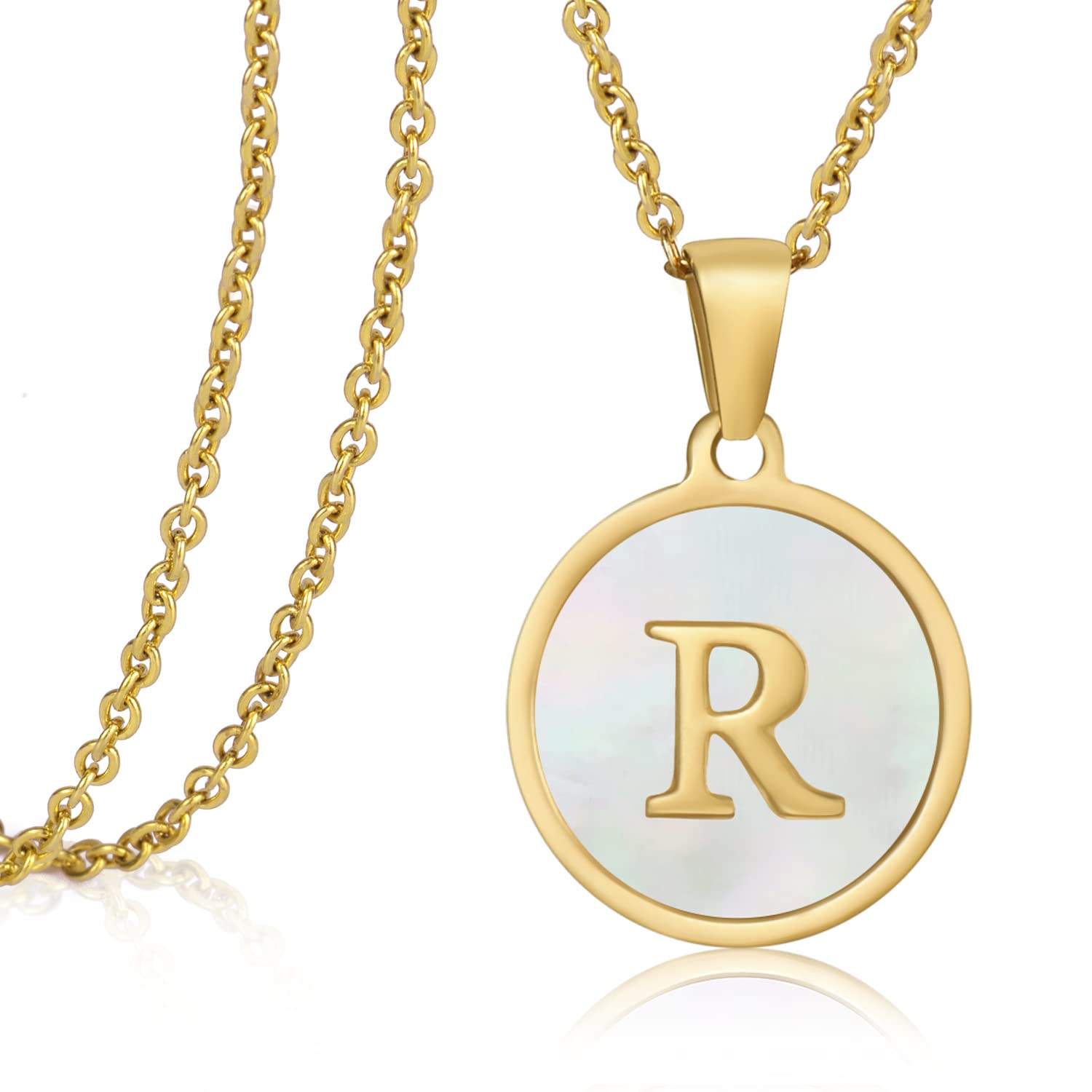 Personalized ASHFUHZL Initial Necklaces for Women - 18K Gold Plated, Sterling Silver & Rose Gold Letter Pendants - Stainless Steel Layered Necklace Jewelry Gift for Her - Perfect for Birthdays, Anniversaries & Everyday Wear