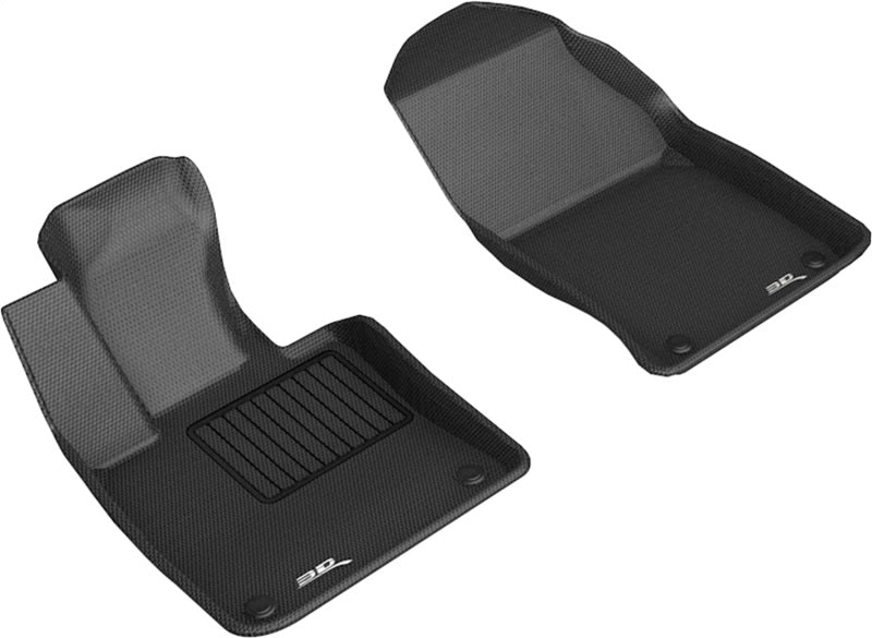 3D MAXpider Custom Fit Floor Mats for 2019-2021 Volvo S60, V60 & 2020-2021 V60 Cross Country - Kagu Series 1st Row All-Weather Protection (Black) | Perfect for Daily Commutes, Road Trips & Winter Weather