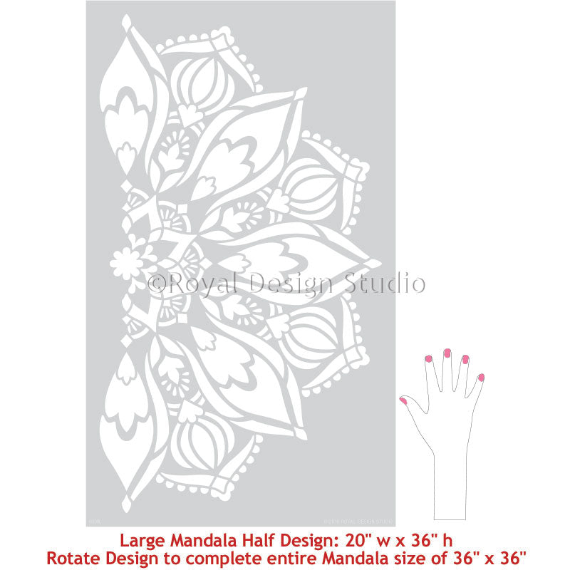Bhakti Mandala Stencil - Premium Reusable Wall Art Stencil for DIY Home Decor, Yoga Studios & Meditation Spaces