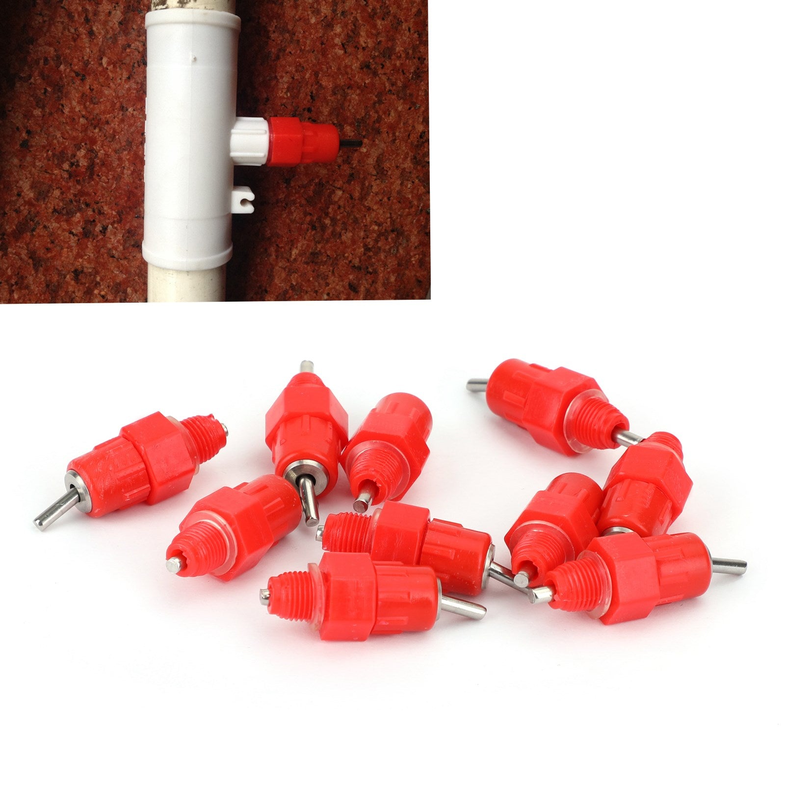10 Pcs Automatic Poultry Water Nipple Valves - Chicken Duck Bird Drinker Waterer Feeder Kit for Coops & Farms (Durable & Leak-Proof) - Perfect for Backyard Flocks, Poultry Houses & DIY Watering Systems