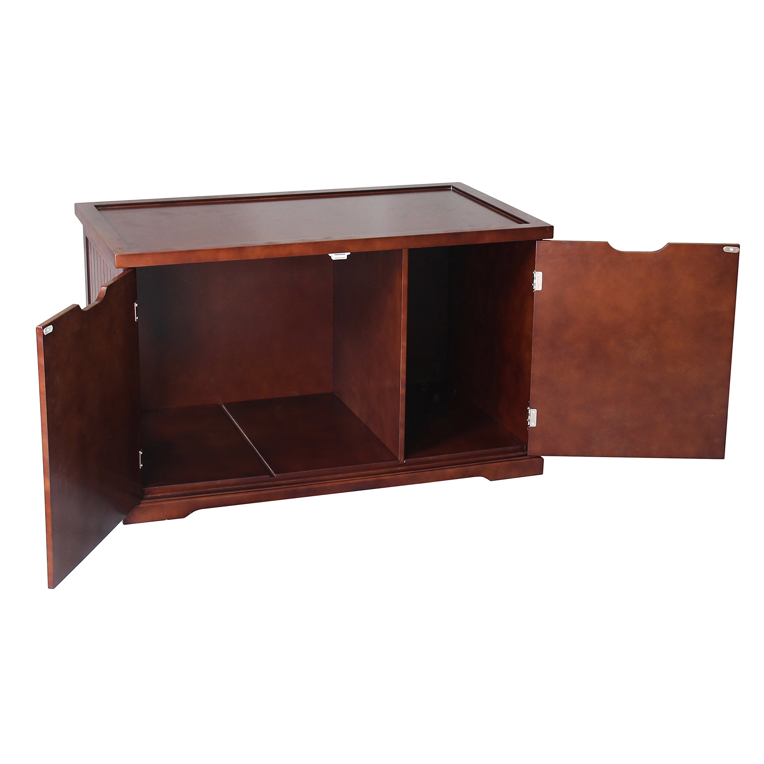 Merry Pet Cat Washroom Bench - Foldable Cat Litter Box Enclosure with Storage Shelf for Small Spaces | Perfect for Apartments & Bathrooms
