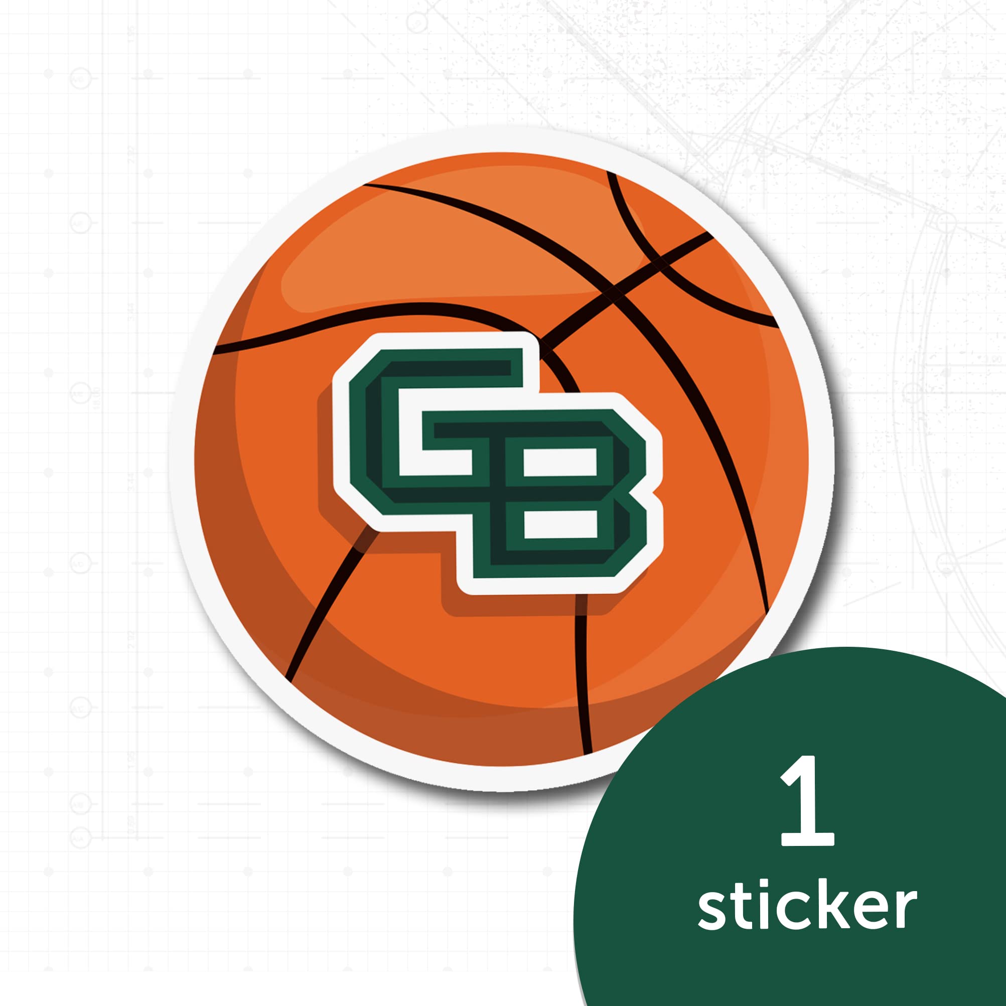 UWGB Phoenix Basketball Logo Vinyl Decal Sticker - Desert Cactus Design for Laptop, Water Bottle, Car & Scrapbook - University of Wisconsin-Green Bay Spirit Decals for Students & Fans