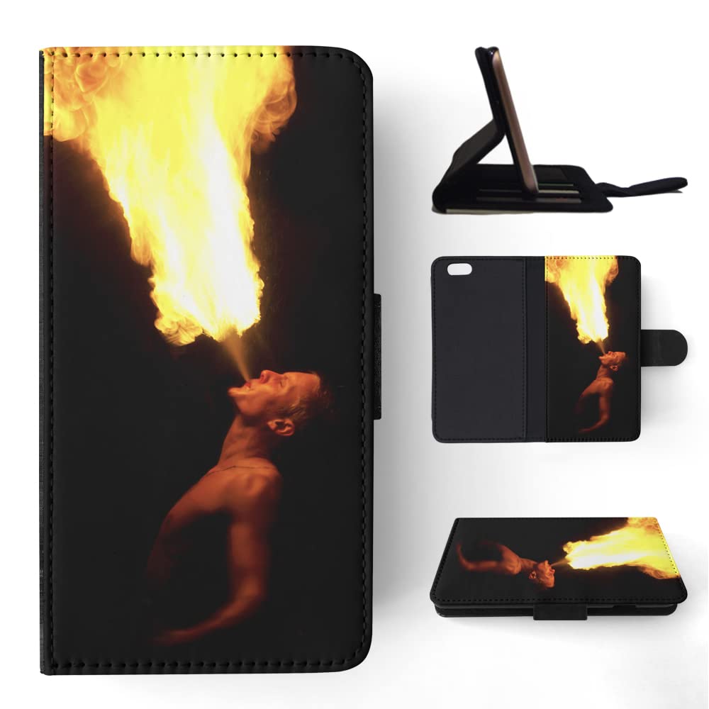 Fire Breather Flip Wallet Phone Case for Apple iPhone 6/6S - Stylish Leather Cover with Card Slots & Magnetic Closure - Perfect for Daily Use, Travel & Hands-Free Convenience