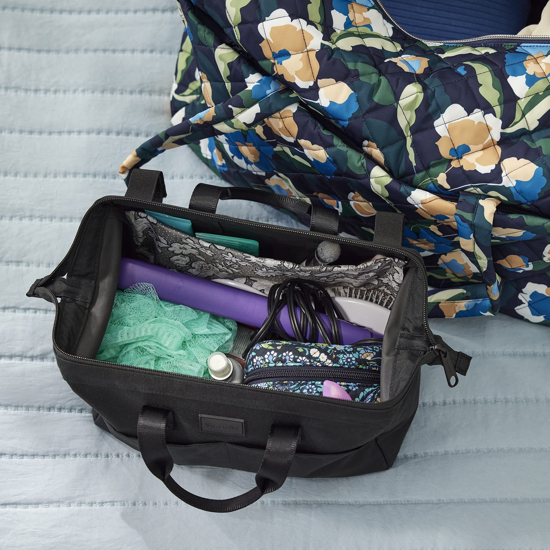 Vera Bradley Women's Recycled Lighten Up ReActive Bag Organizer - Black, One Size | Perfect for Travel, Work & Everyday Use | Eco-Friendly Handbag Organizer