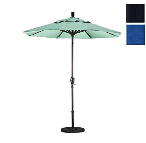 7.5' Pacific Trail Series Patio Umbrella with Aluminum Ribs & Push Button Tilt - Royal Blue & Stone Black - Crank Lift Design for Outdoor Dining, Poolside, and Garden Relaxation